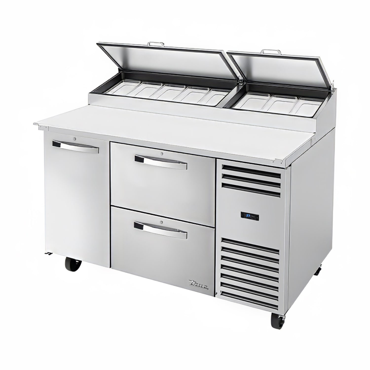 True TPP-AT-60D-2-HC~SPEC3 60 Spec Series Pizza Prep Table w/ Refrigerated Base, 115v, 115 Volts, Stainless Steel | True Refrigeration