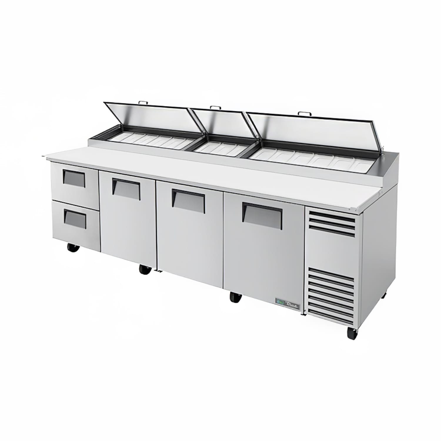 True TPP-AT-119D-2-HC DL 119 TPPAT Series Pizza Prep Table w/ Refrigerated Base, 115v, Stainless Steel | True Refrigeration