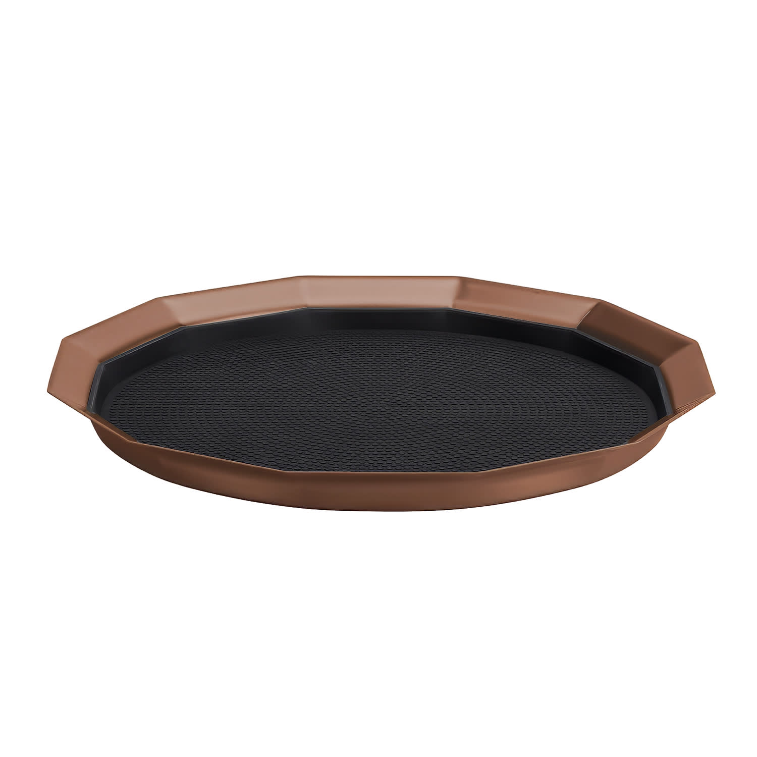 Service Ideas TRPN1412RIBSRG 14 Non-Slip Tray w/ Removable Rubber Insert, Stainless Steel, Rose Gold