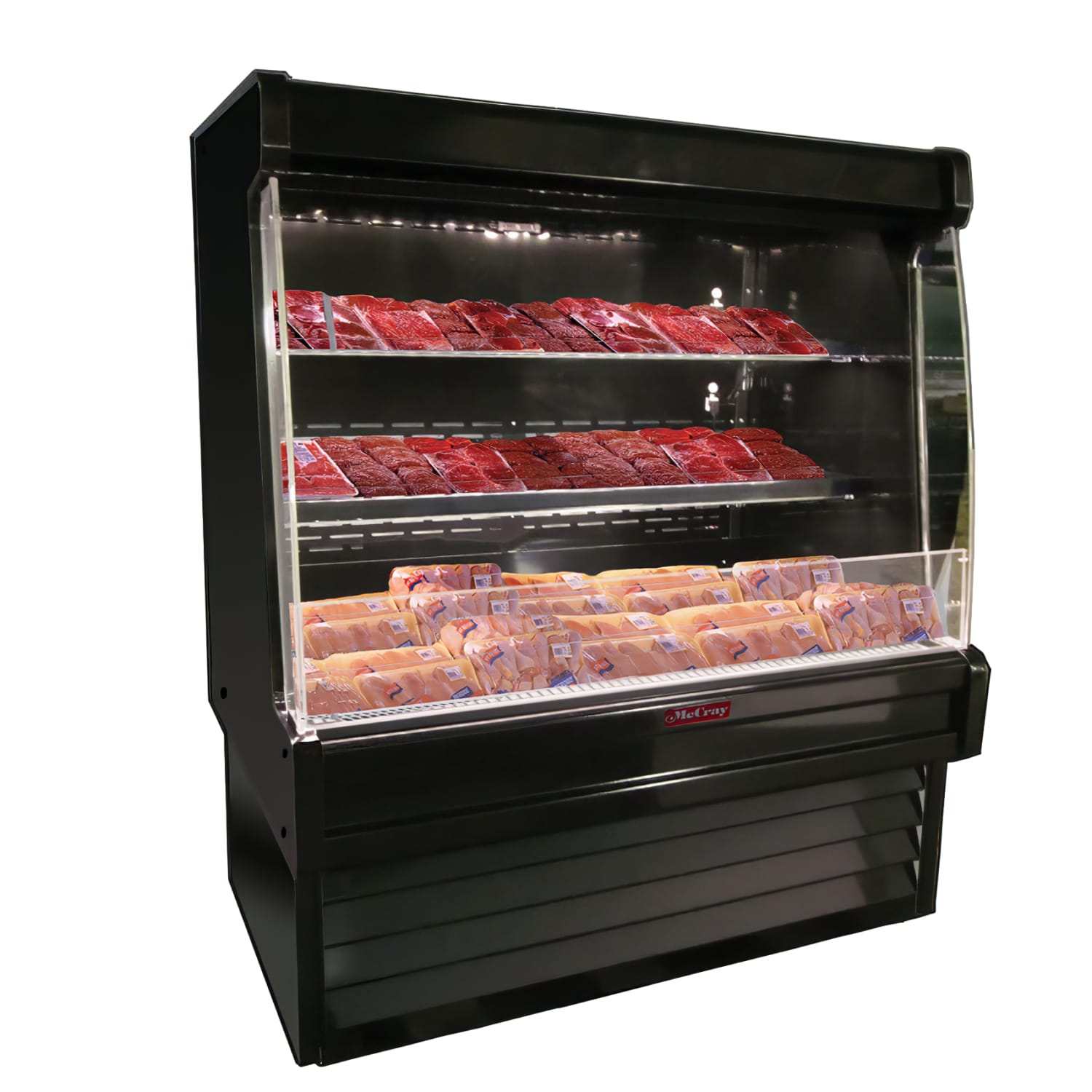 Howard-McCray SC-OM35E-6L-B-LED 75 Vertical Open Air Cooler w/ 3 Levels, 115/208-230v, Black