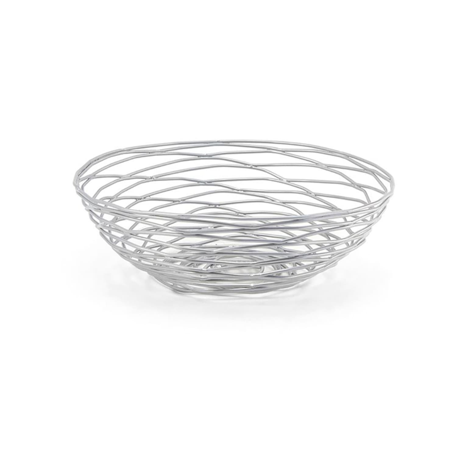 Front of the House BBK013BCI22 8 Round Wireware Basket - Iron, Silver, Case of 6