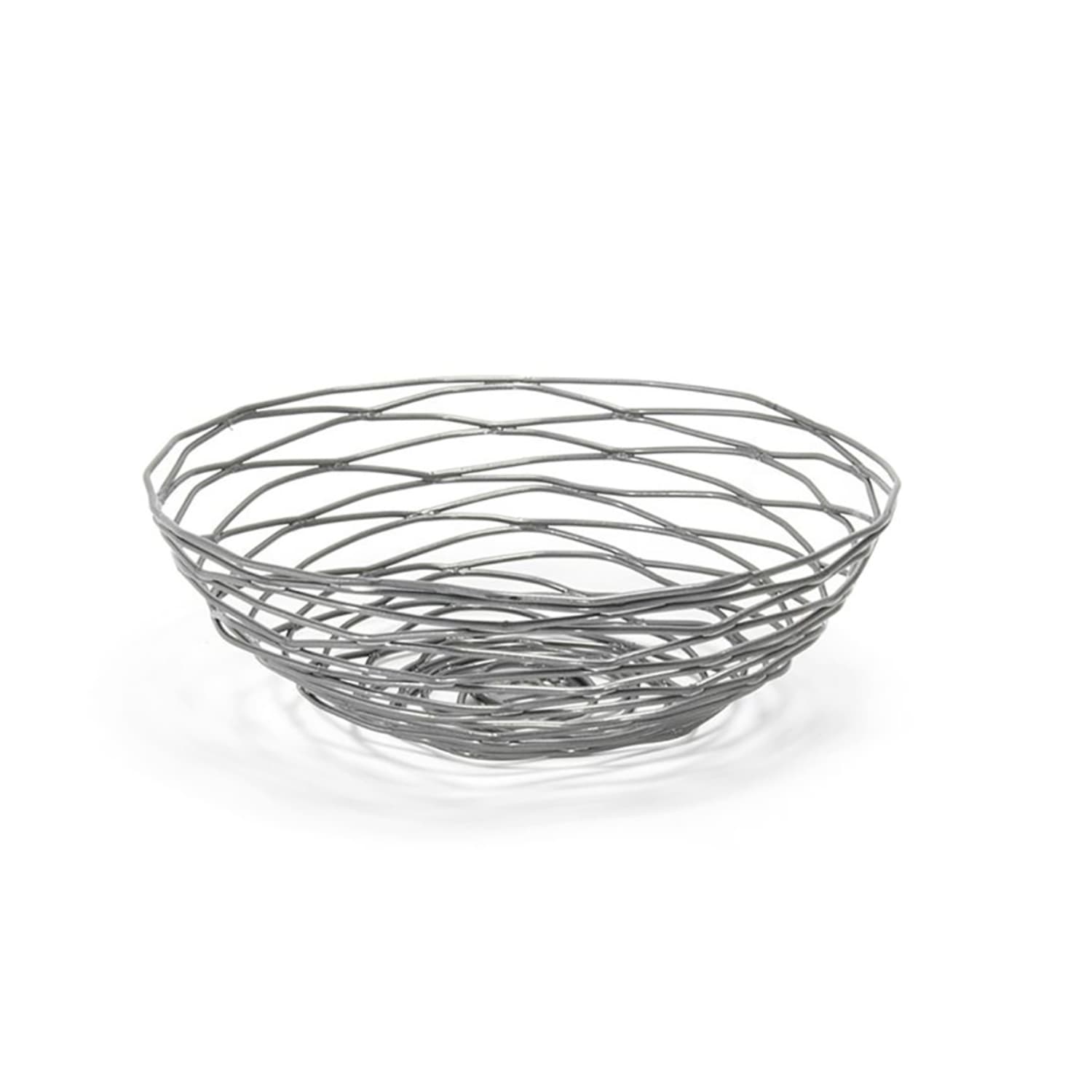 Front of the House BBK013GYI22 8 Round Wireware Basket - Iron, Pewter, Silver, Case of 6