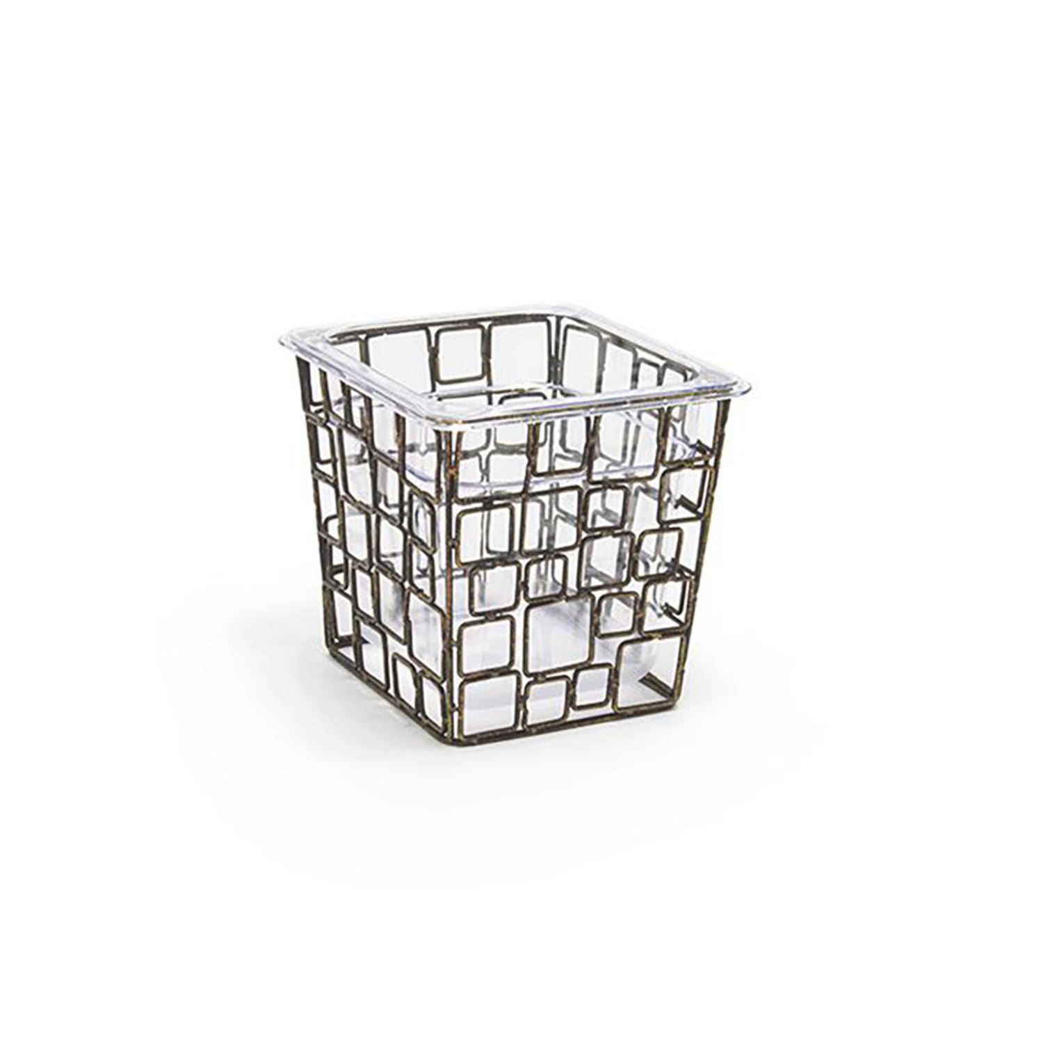Front of the House BHO061GOI21 Rectangular Ice Housing / Pan Set- 7 x 6 1/2 x 6, Iron, Copper, Case of 4