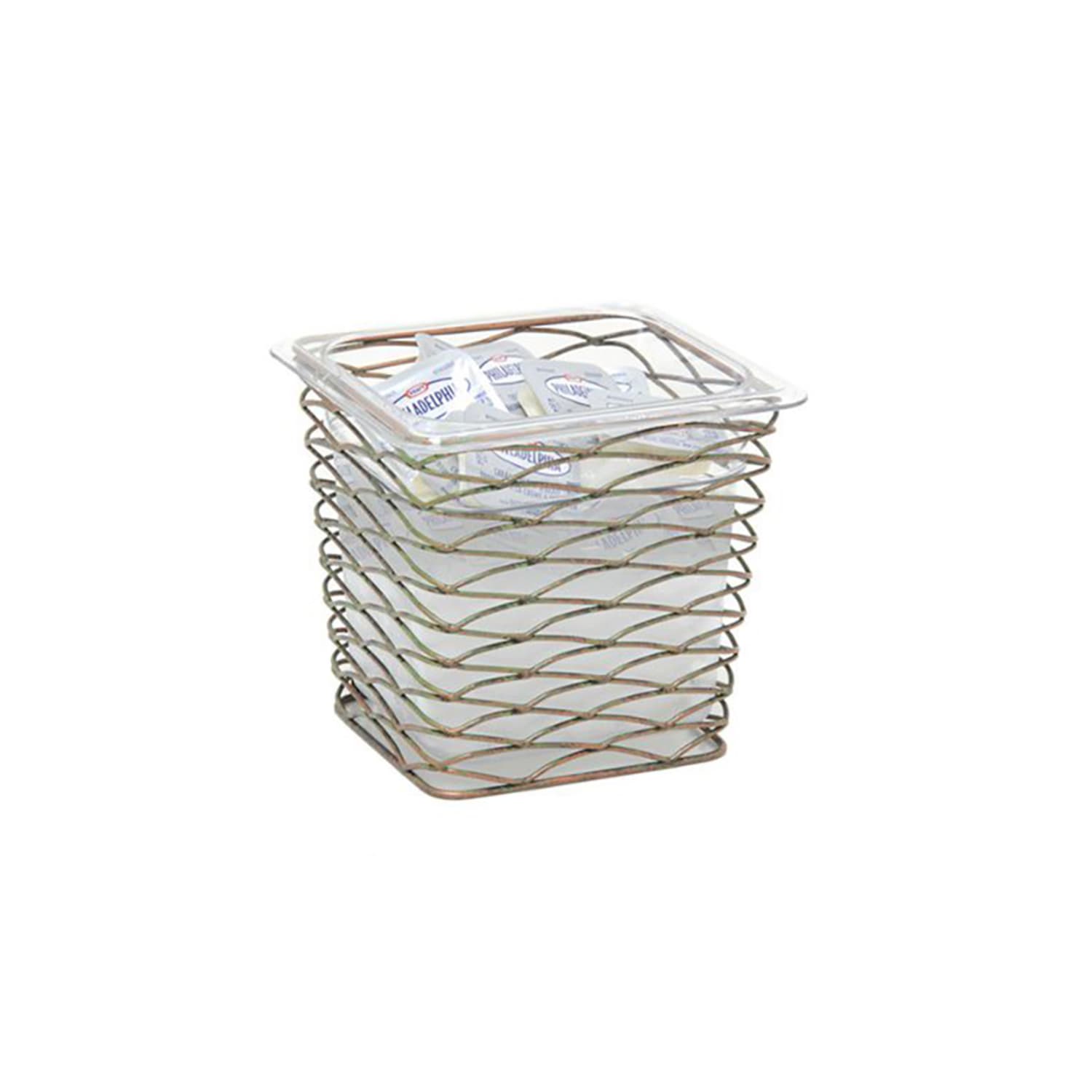 Front of the House BHO061PTI21 Rectangular Ice Housing / Pan Set- 7 x 6 1/2 x 6, Iron, Patina, Multi-Colored, Case of 4