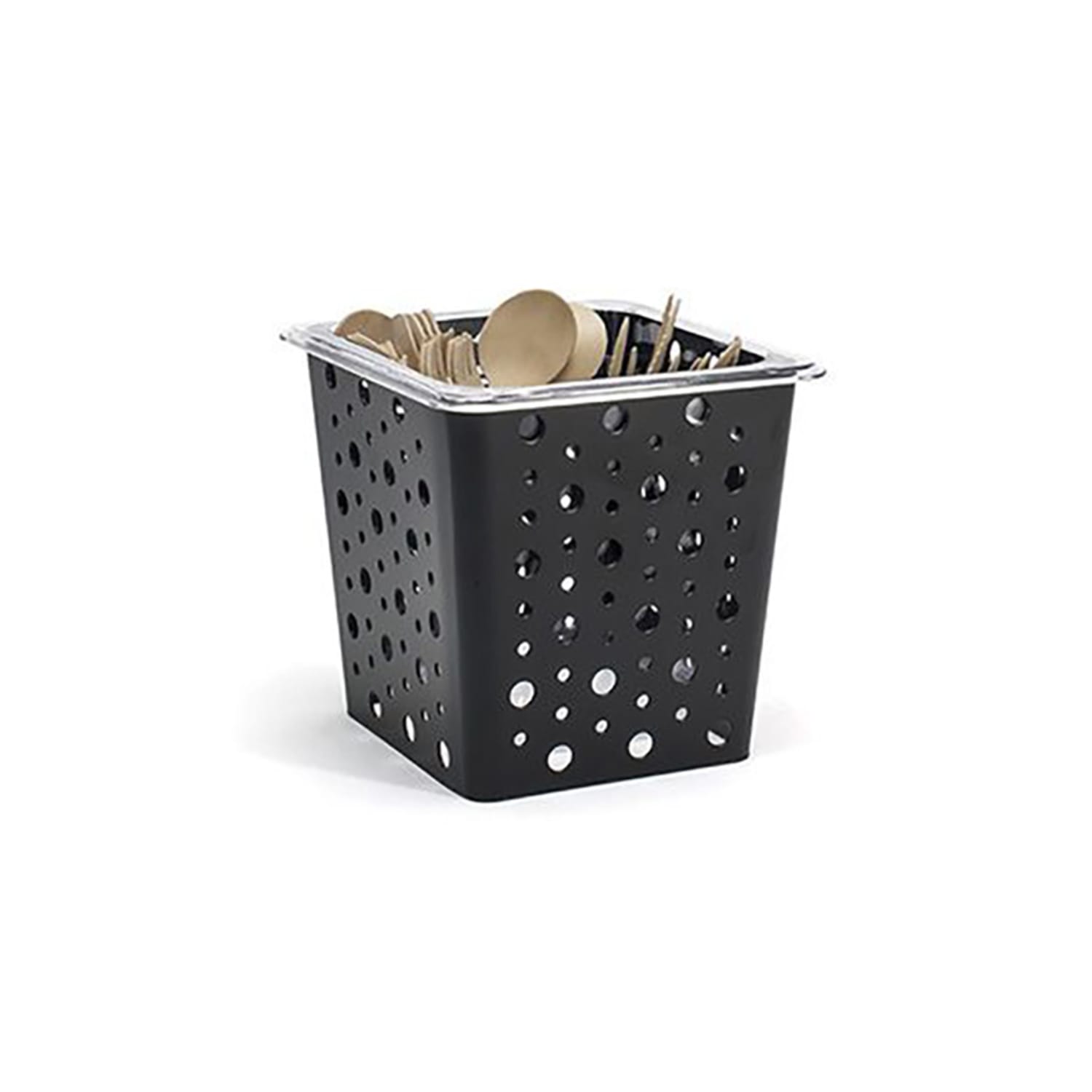 Front of the House BHO078BKI21 Flatware Divider Set - 7 x 6 1/2 x 6, Stainless Steel, Matte Black