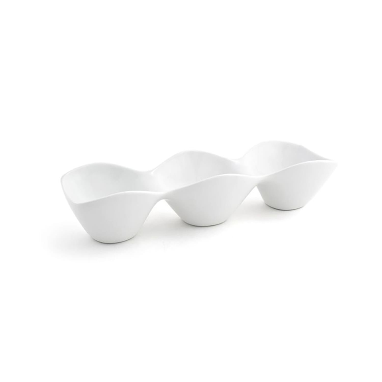 Front of the House BBO021WHP22 12 oz Server w/ 3 Compartments - Porcelain, White, Case of 6
