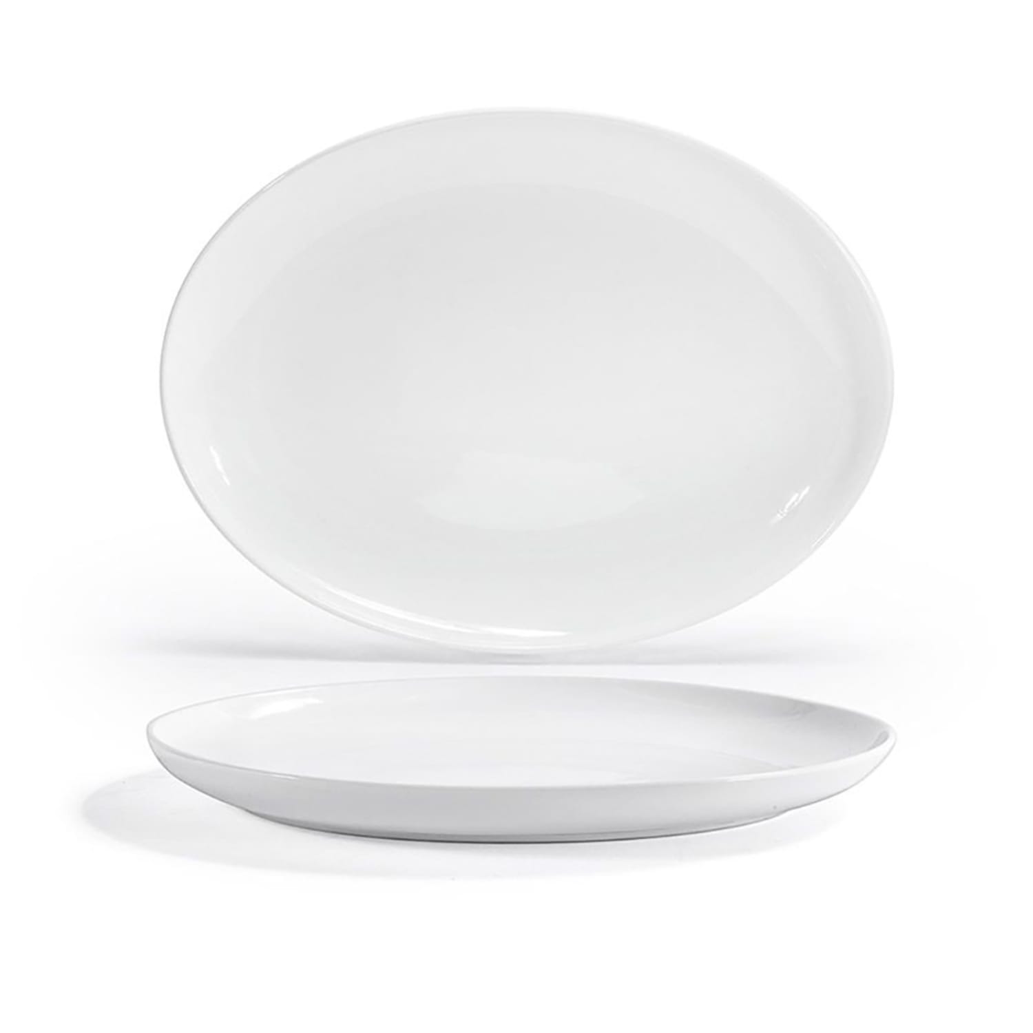 Front of the House BPT038WHP20 17 x 13 Oval Harmony Platter - Porcelain, White