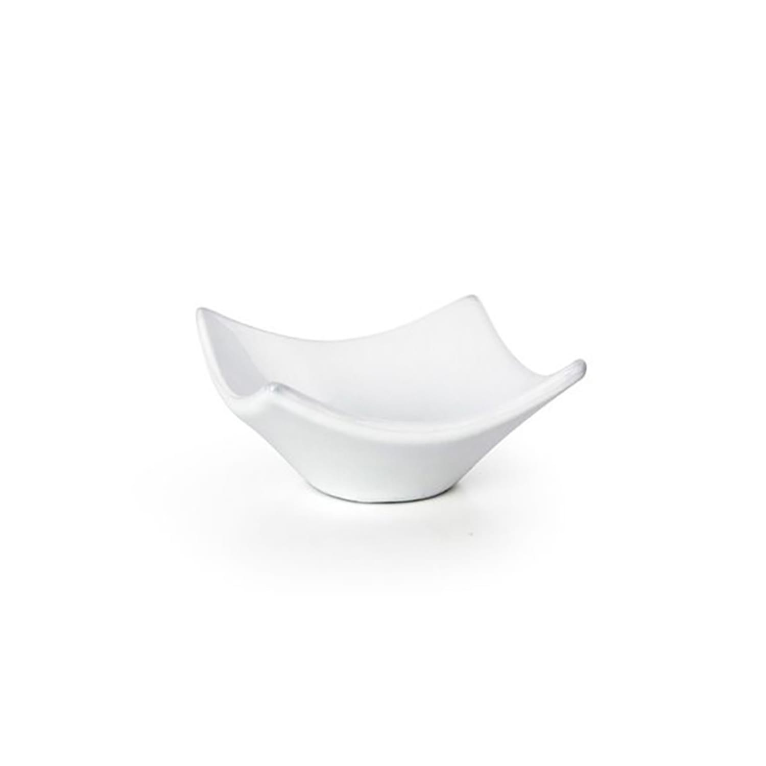 Front of the House DBO091WHP23 2 oz Square Origami Bowl - Porcelain, White, Case of 12