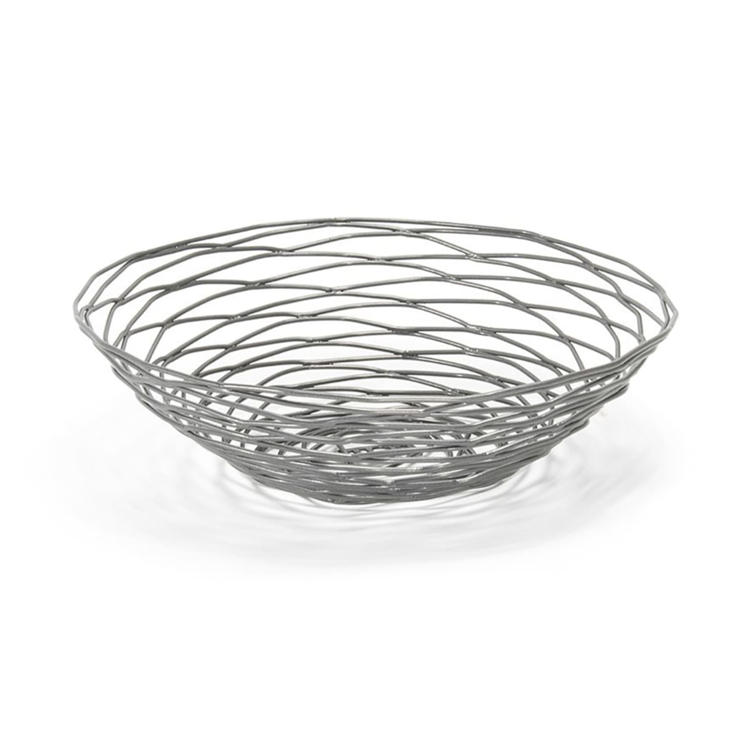 Front of the House BBK007GYI22 10 Round Wireware Basket - Iron, Pewter, Silver, Case of 6