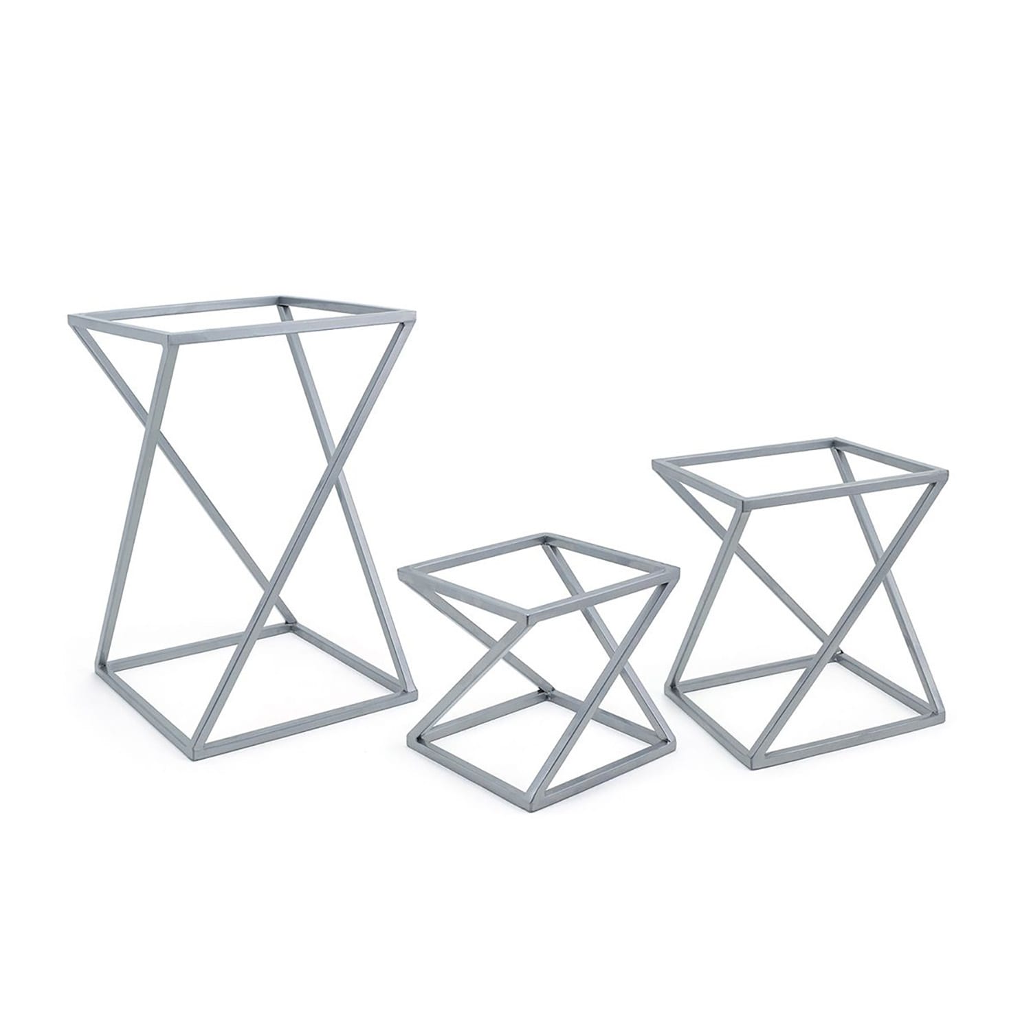 Front of the House BRI005BCI28 3 Piece B³ Buffet Building Blocks Riser Set - Iron, Silver