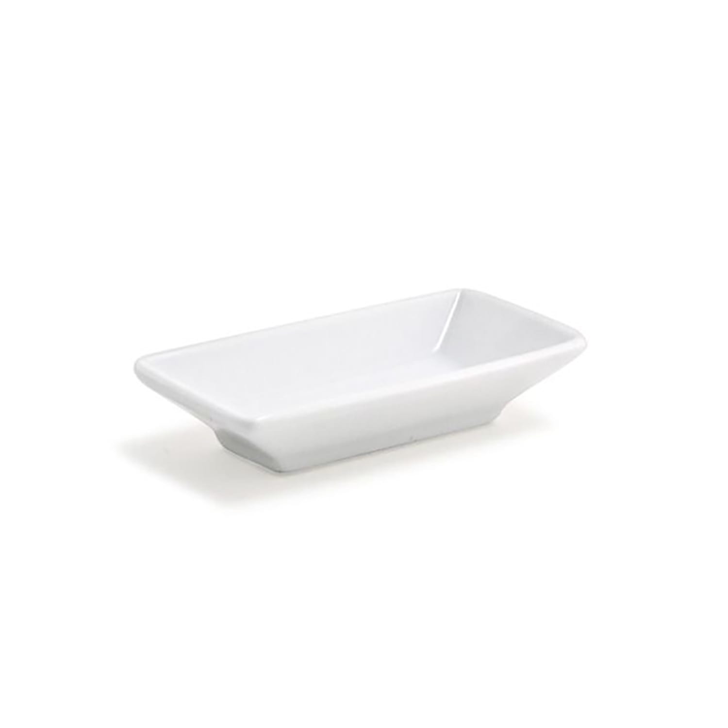 Front of the House DSD029WHP23 1 oz Rectangular Kyoto Dish - Porcelain, White, Case of 12