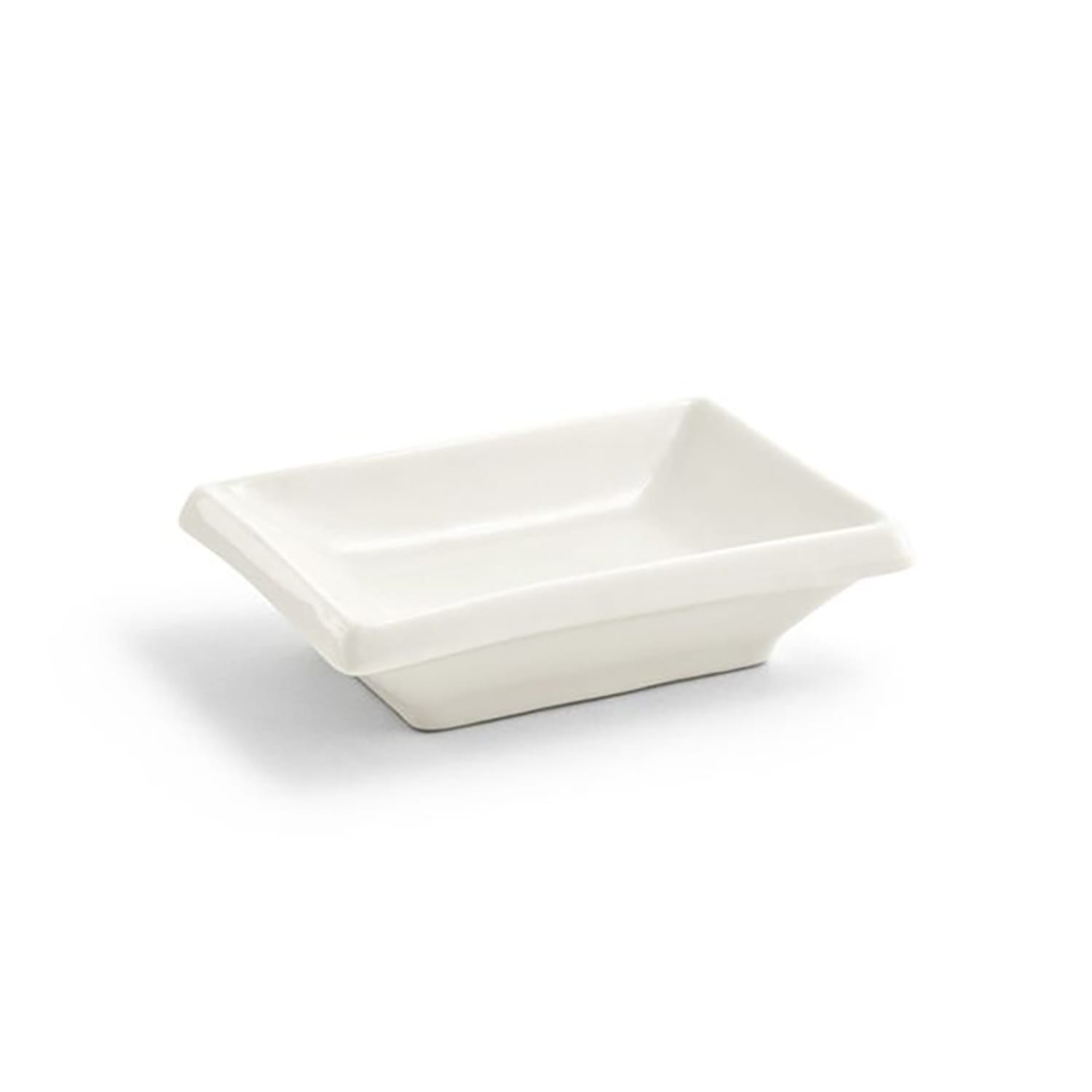 Front of the House DSD025BEP23 2 oz Rectangular Dish - Porcelain, White, Case of 12