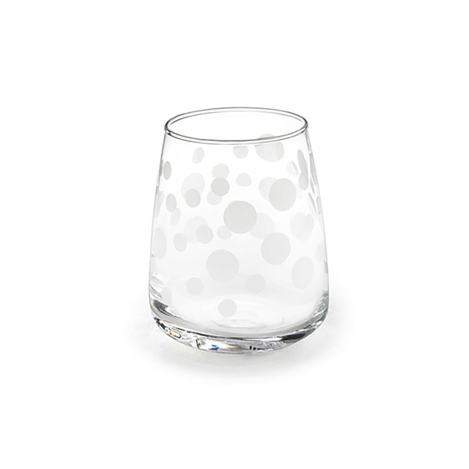Front of the House RDO004PDG25 12 oz Double Old Fashion Glass - Polka Dot, Clear, Case of 36
