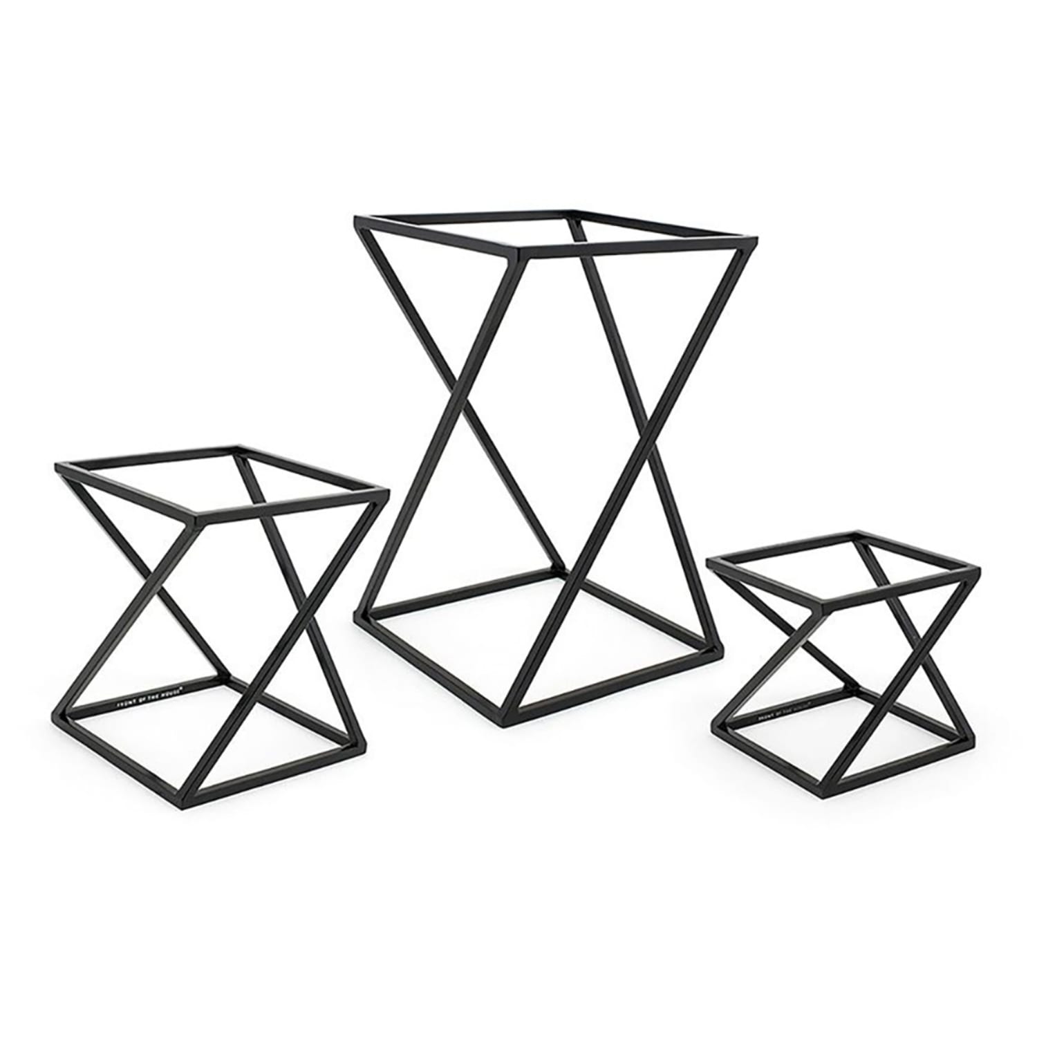 Front of the House BRI005BKI28 3 Piece B³ Buffet Building Blocks Riser Set - Iron, Matte Black