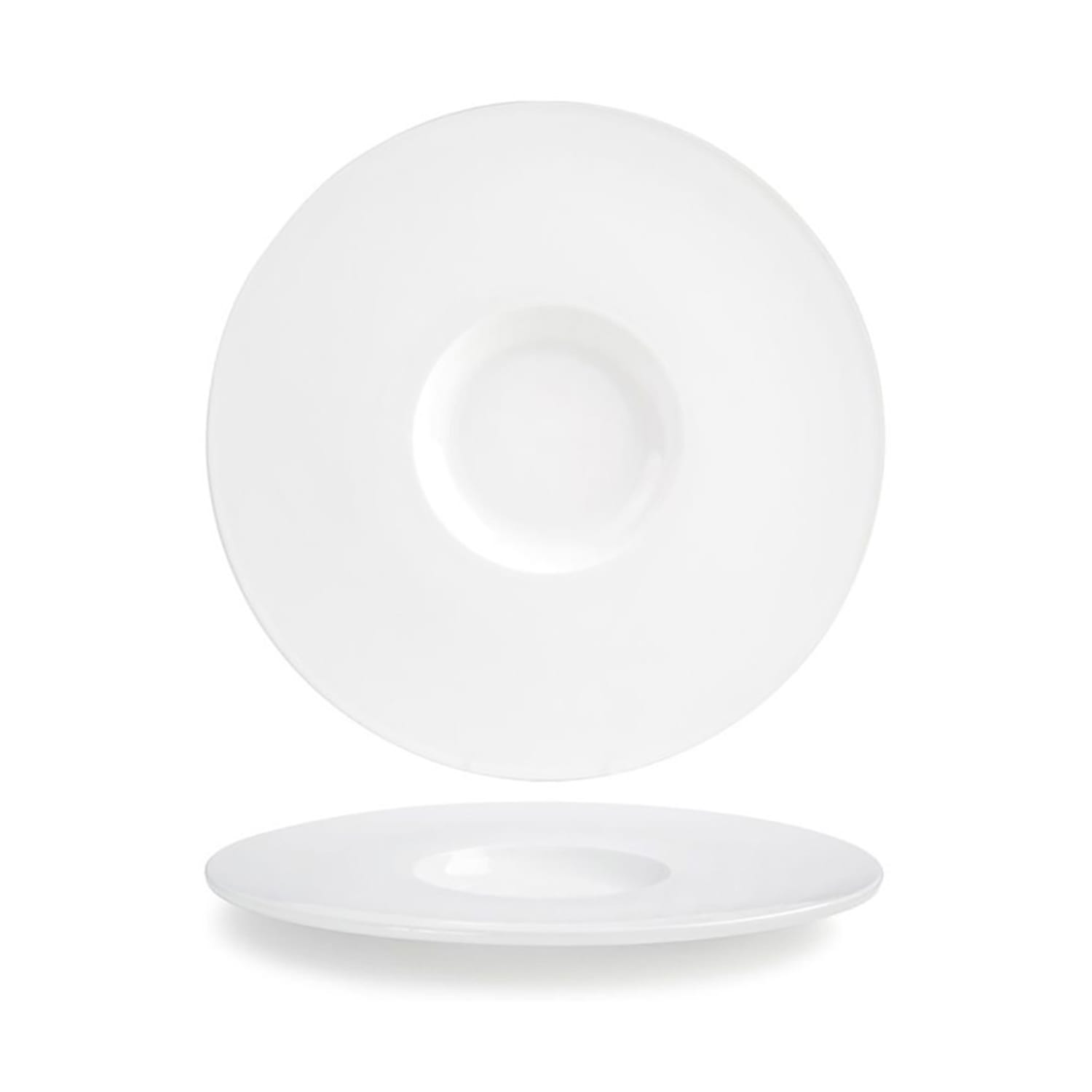 Front of the House DDP039WHP22 12 1/2 Round Monaco Plate - Porcelain, White, Case of 6