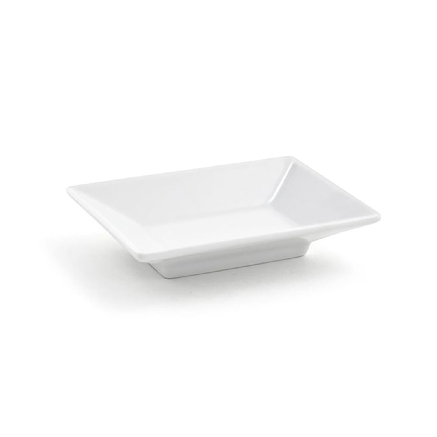 Front of the House DSD031WHP23 2 oz Rectangular Kyoto Dish - Porcelain, White, Case of 12