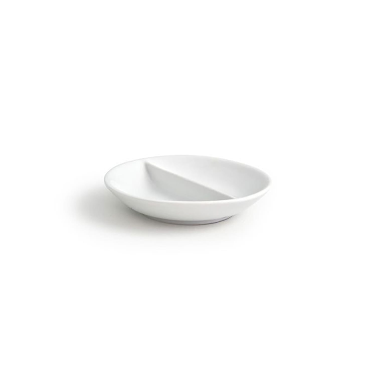 Front of the House DSD038WHP23 2 oz Monaco Dish w/ 2 Compartments - Porcelain, White, Case of 12