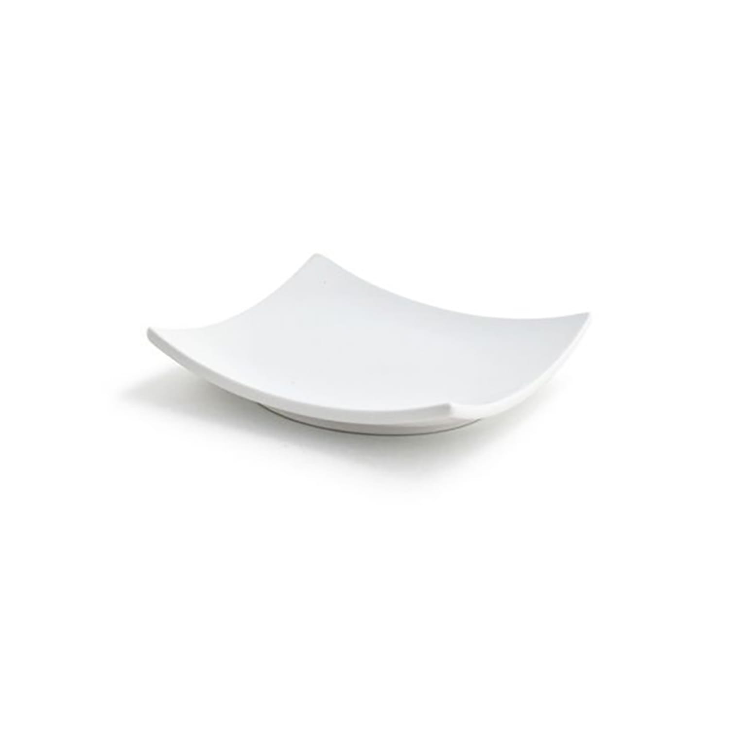 Front of the House DAP038WHP23 5 Square Origami Plate - Porcelain, White, Case of 12