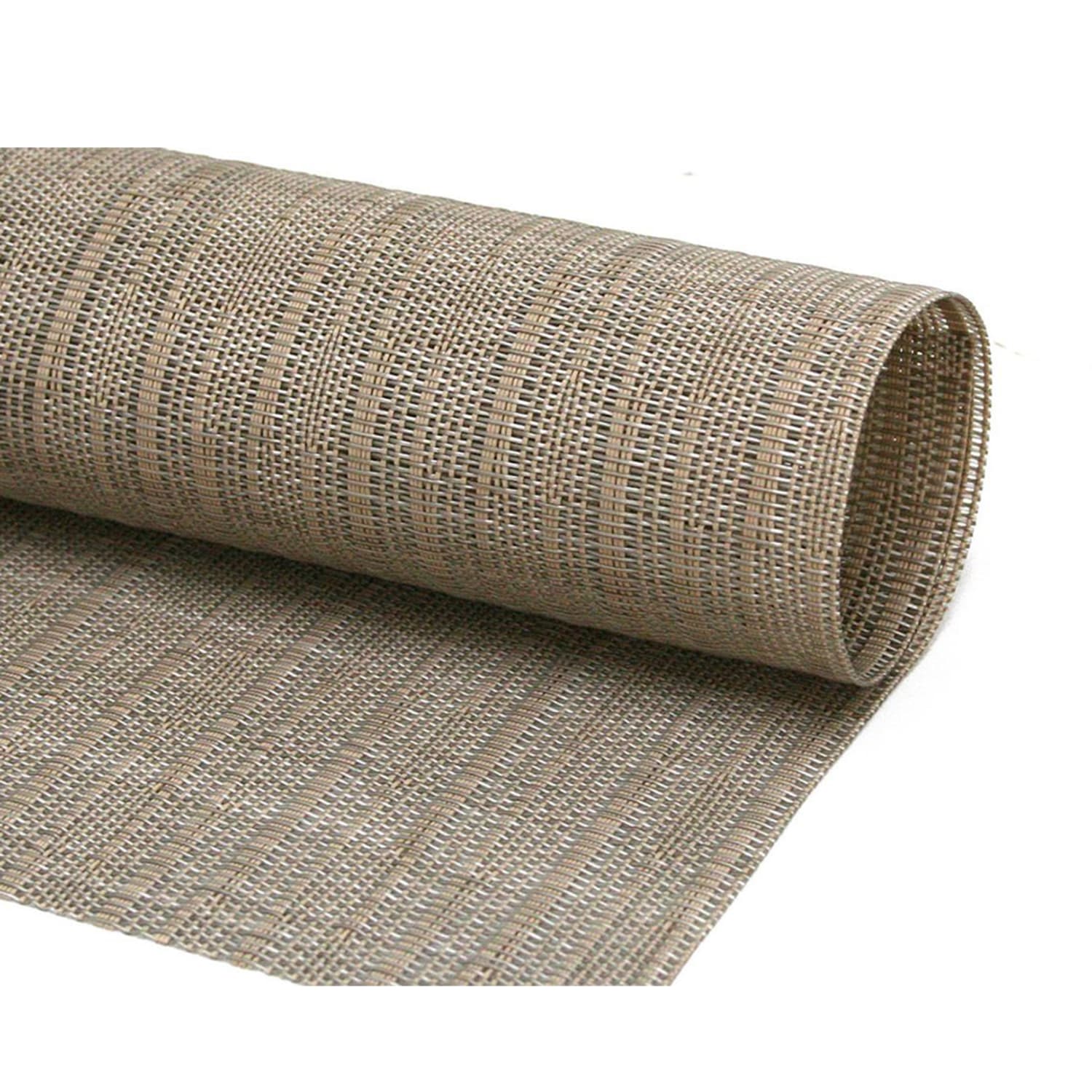 Front of the House RTL002TAV83 Rectangular Tan Placemat - 24 x 16 1/4, Woven Vinyl, Metroweave, Beige, Case of 12