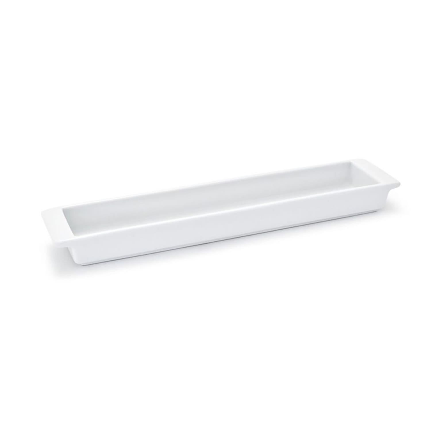 Front of the House SPT011WHP23 Rectangular Canvas Server - 9 1/2 x 2 1/4, Porcelain, White, Case of 12