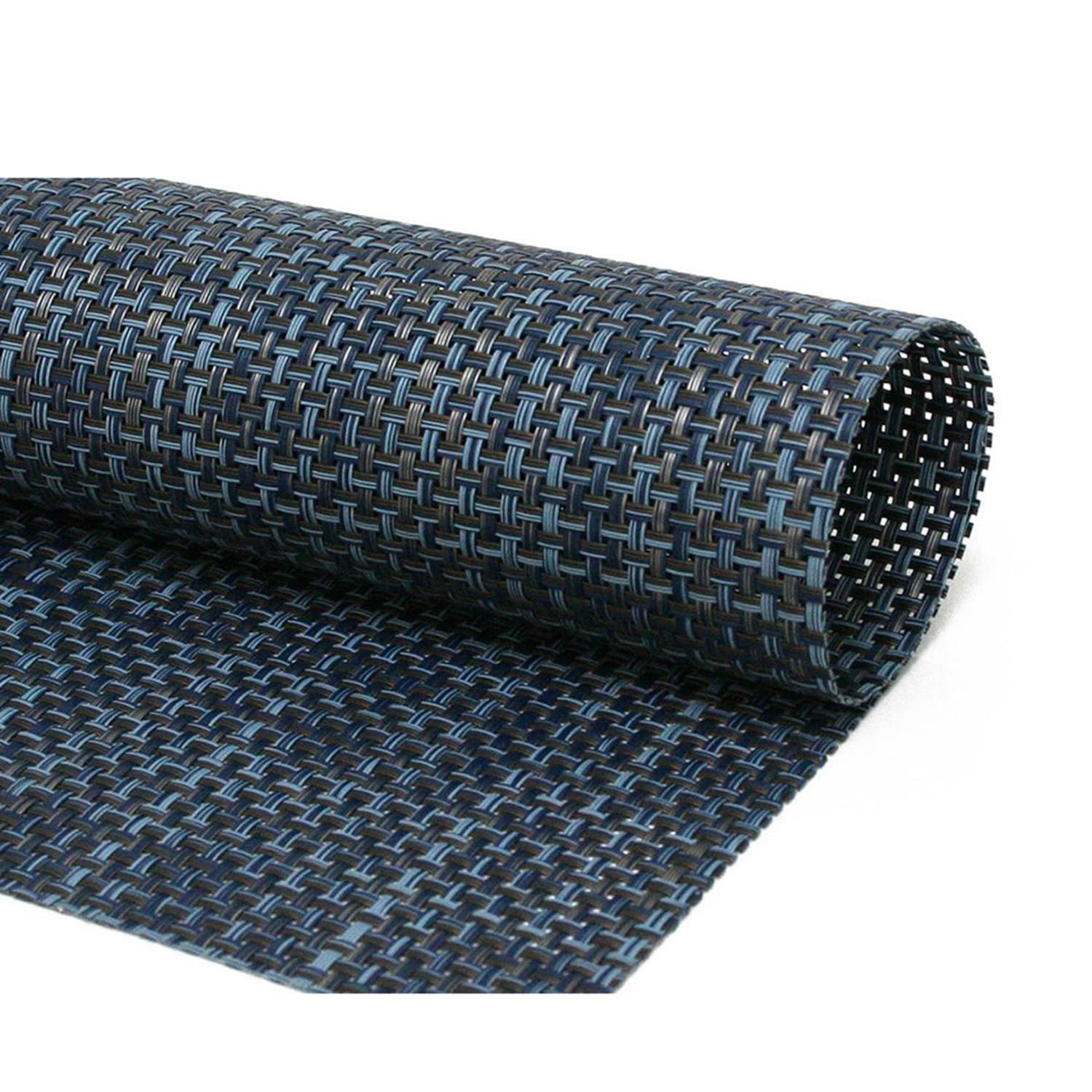 Front of the House XPM078DBV83 Rectangular Indigo Placemat - 14 x 11, Woven Vinyl, Metroweave, Blue, Case of 12