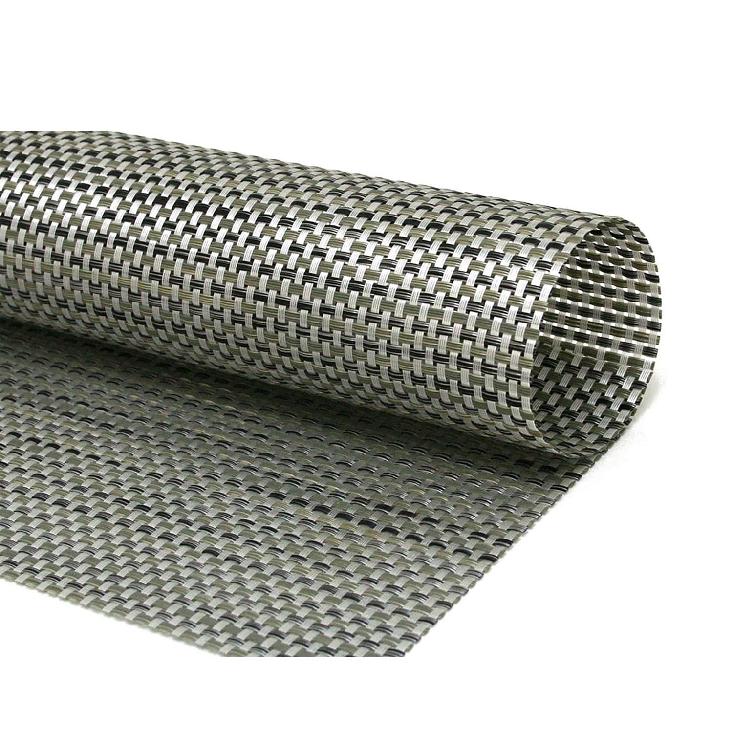 Front of the House XPM042SIV83 Square Silver Placemat - 14 x 13, Woven Vinyl, Metroweave, Case of 12