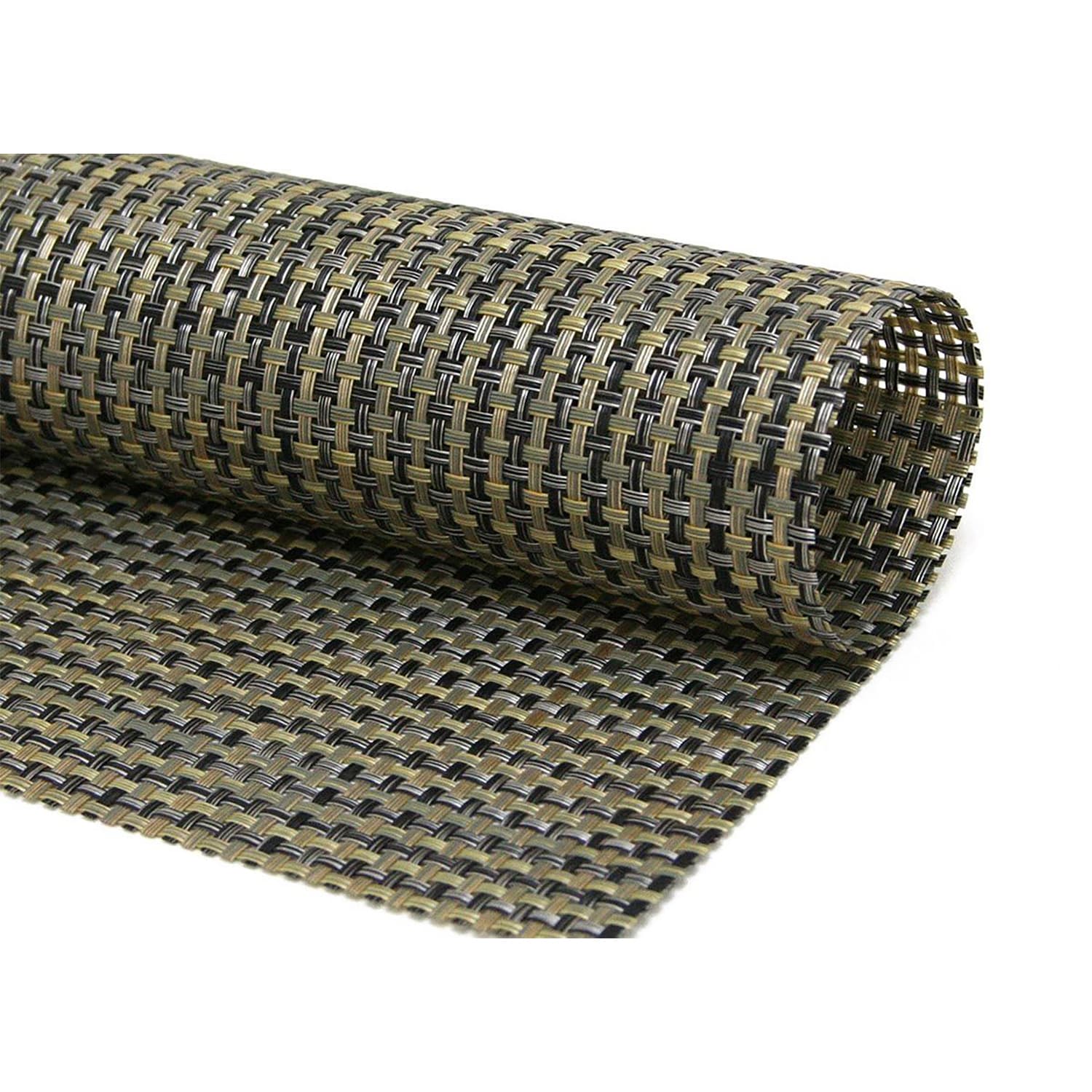 Front of the House XPM051GOV83 Square Gold Placemat - 14 x 13, Woven Vinyl, Metroweave, Case of 12