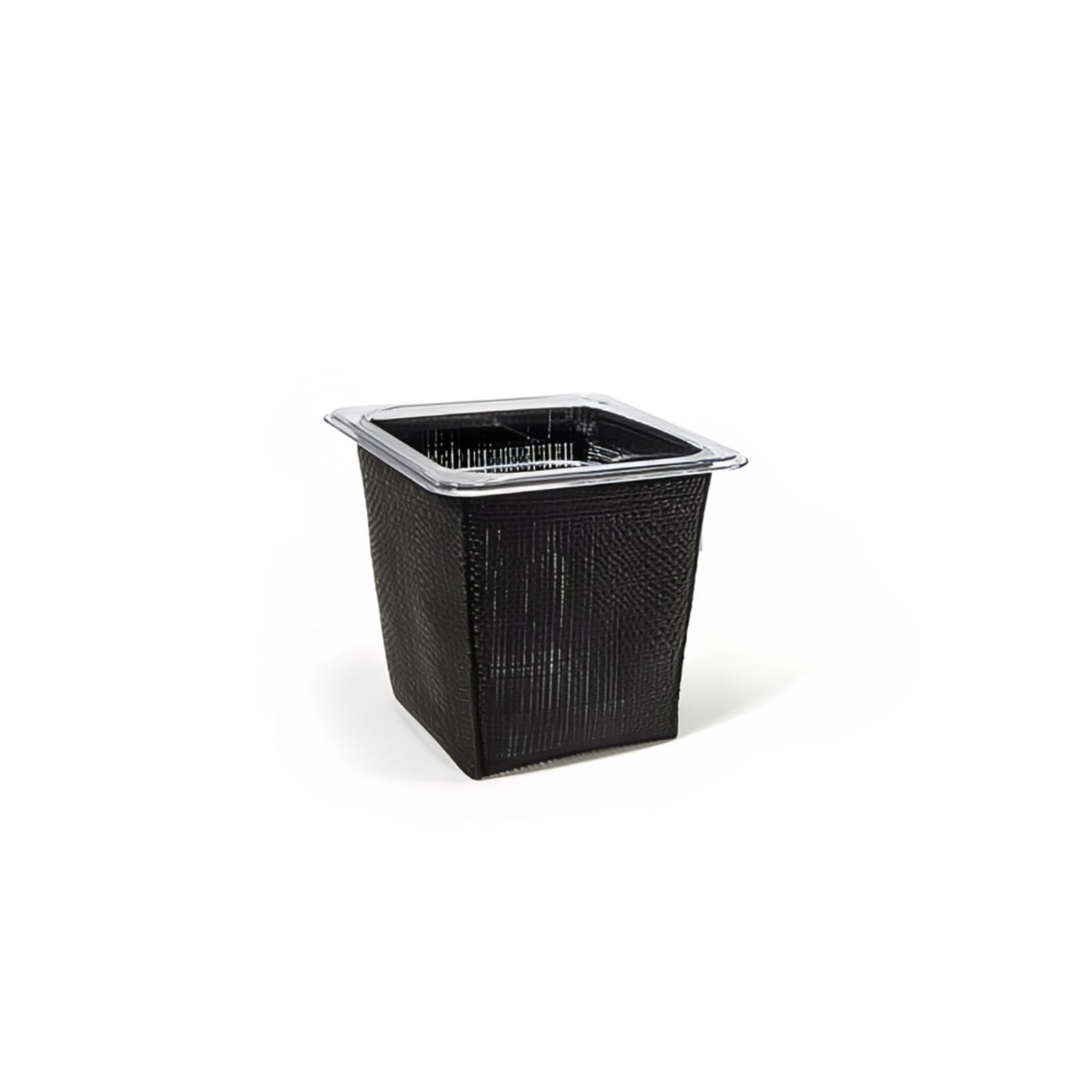Front of the House BHO134BKV21 Flatware Divider Set - 7 x 6 1/2 x 5 3/4, Woven Vinyl, Black