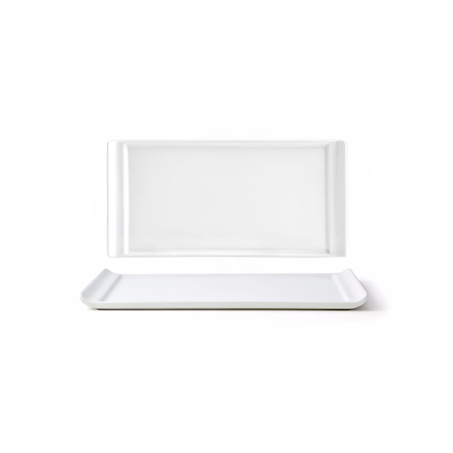 Front of the House DAP040WHP23 Rectangular Nouvelle Plate - 8 x 4, Porcelain, White, Case of 12