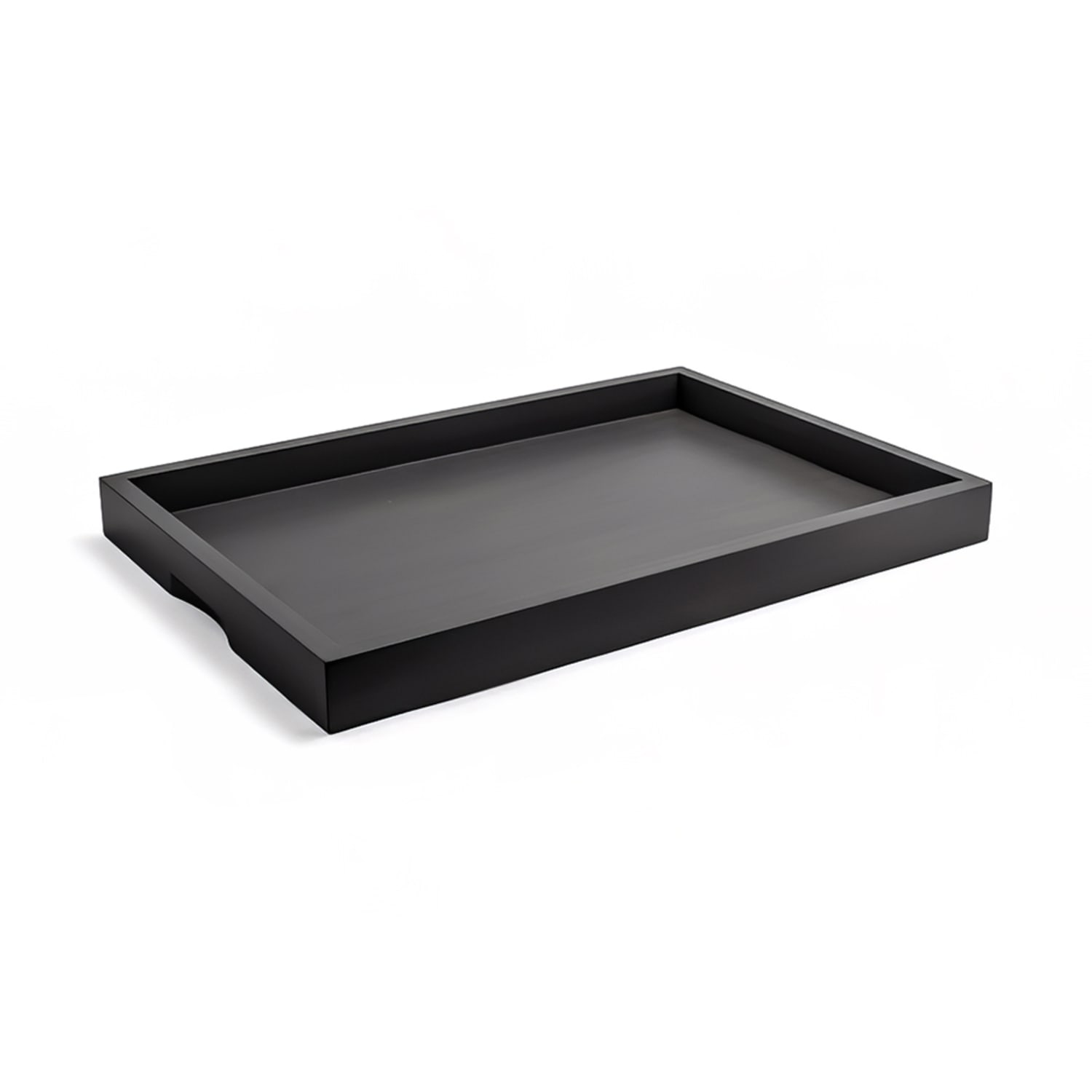 Front of the House RRT005BKB11 Rectangular Serving Tray - 19 x 13 x 1 1/2, Bamboo, Black, Case of 4