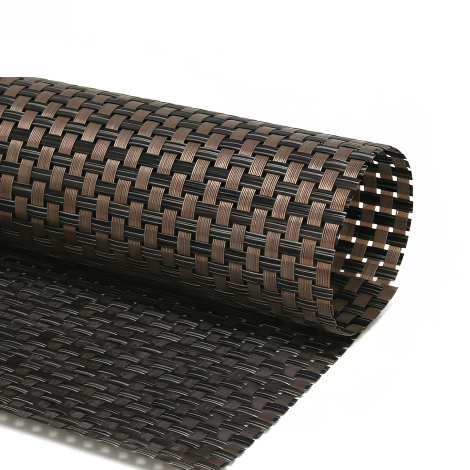 Front of the House RTL011COV83 Rectangular Copper Placemat - 17 1/2 x 11 3/4, Woven Vinyl, Metroweave, Case of 12