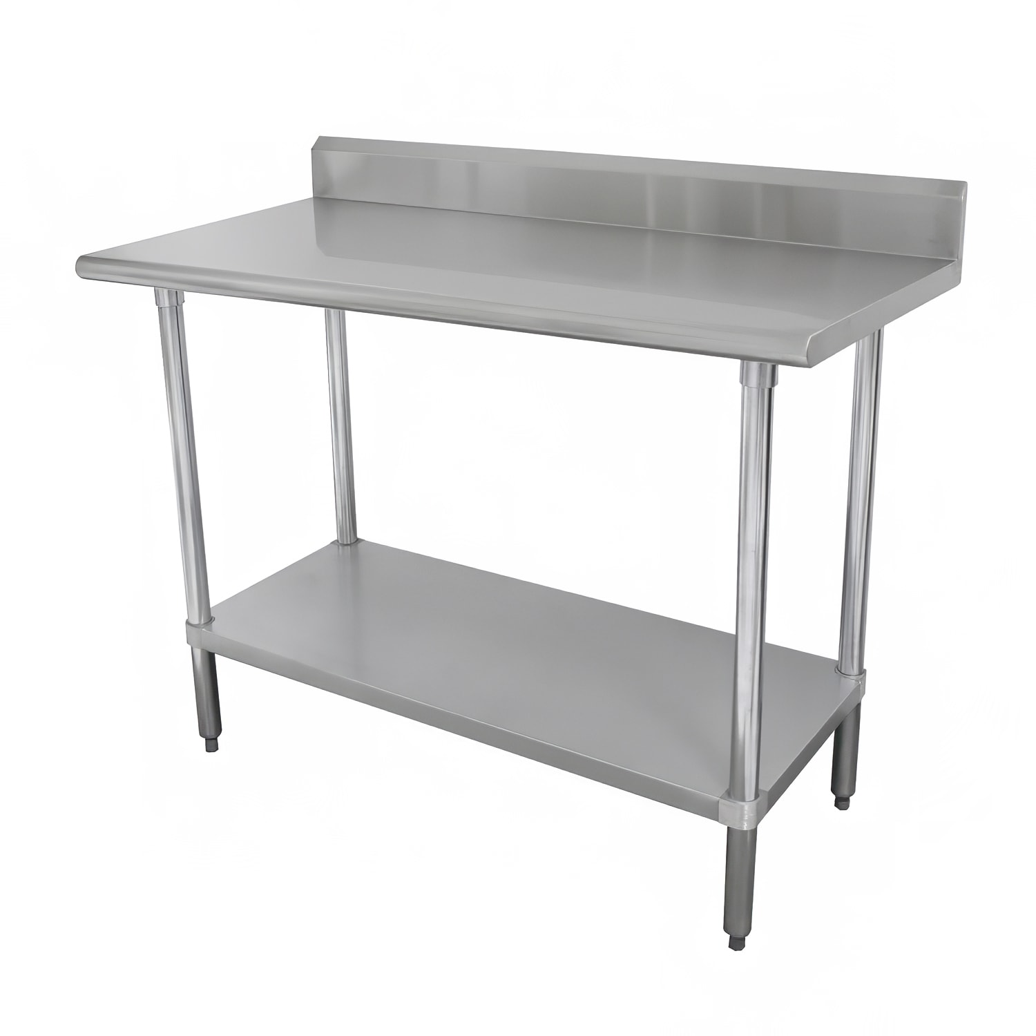 Advance Tabco KLAG-240-X 30 16 ga Work Table w/ Undershelf & 430 Series Stainless Steel Top, 5 Backsplash