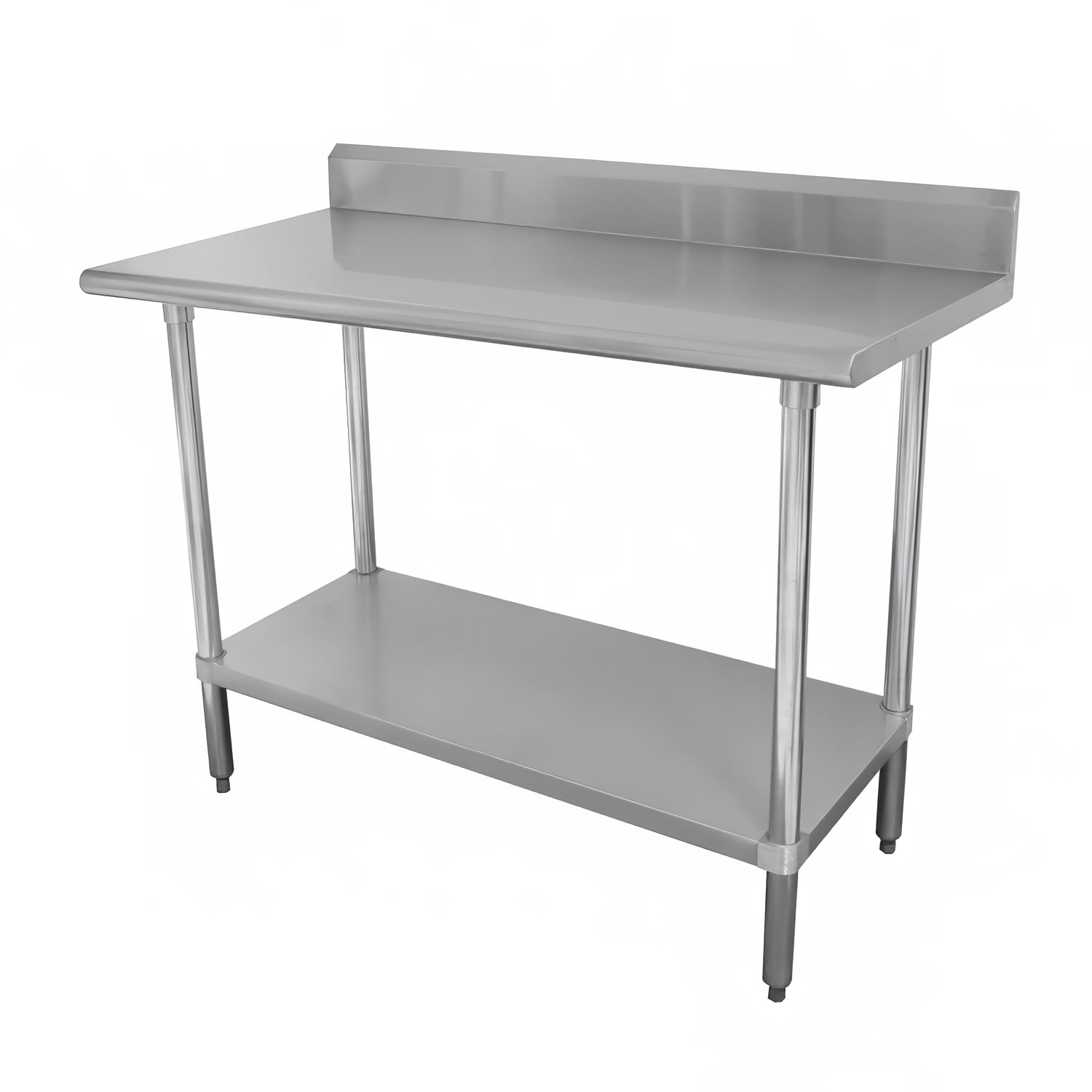 Advance Tabco KLAG-242-X 24 16 ga Work Table w/ Undershelf & 430 Series Stainless Steel Top, 5 Backsplash