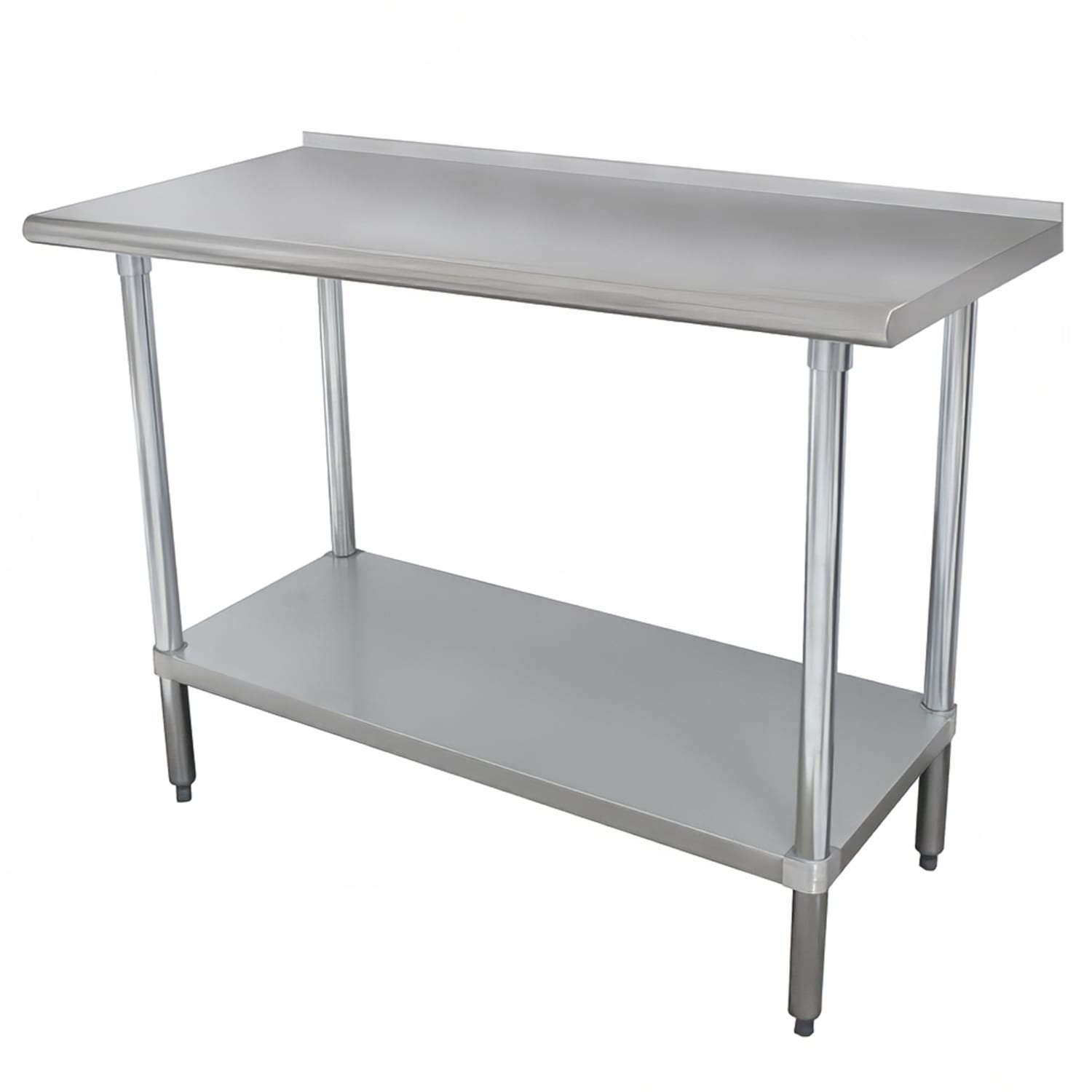 Advance Tabco SFLAG-362-X 24 16 ga Work Table w/ Undershelf & 430 Series Stainless Steel Top, 1 1/2 Backsplash