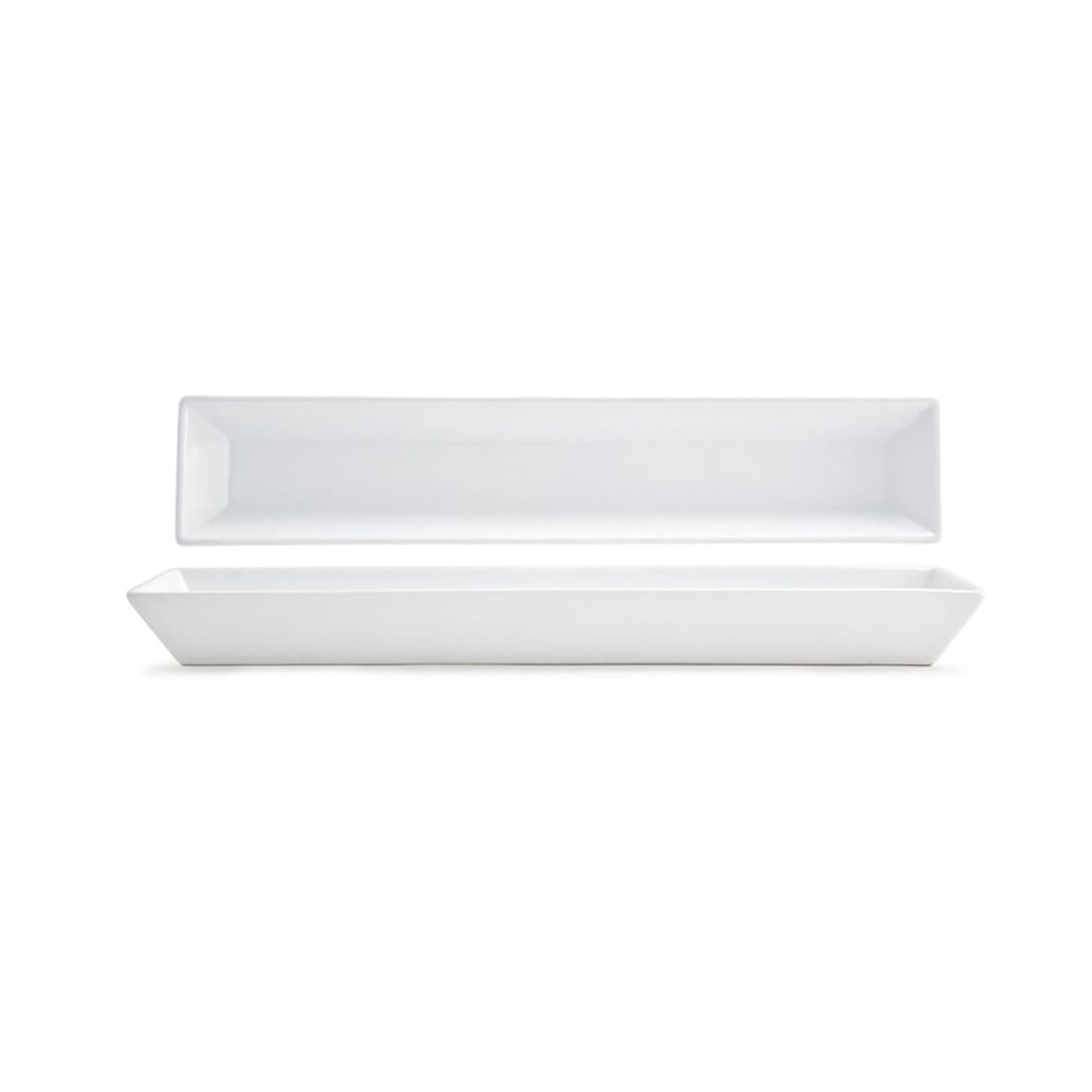 Front of the House SPT012WHP22 Rectangular Kyoto Server - 14 3/4 x 3, Porcelain, White, Case of 6