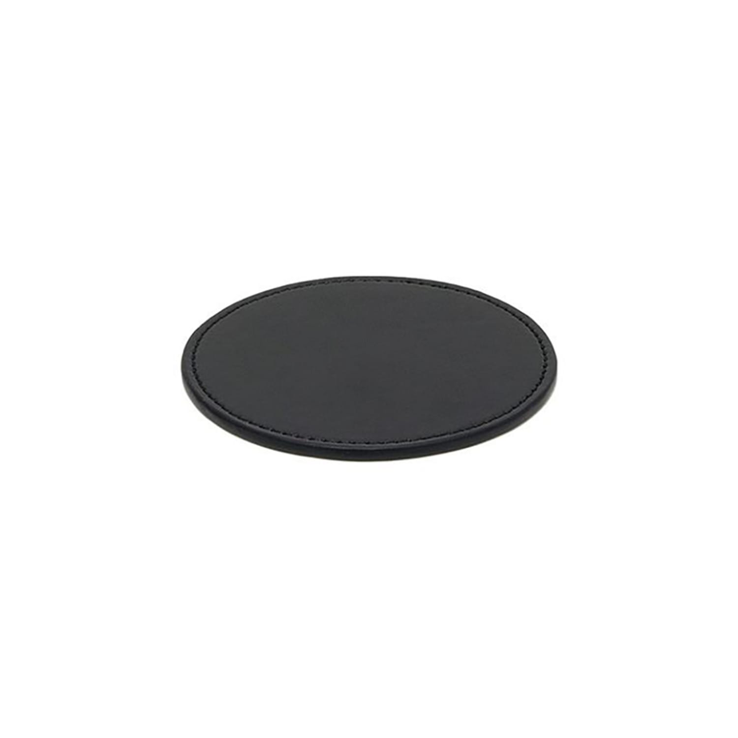 Front of the House XCO006BKL26 4 London Beverage Coaster - Faux Leather, Black, Case of 48