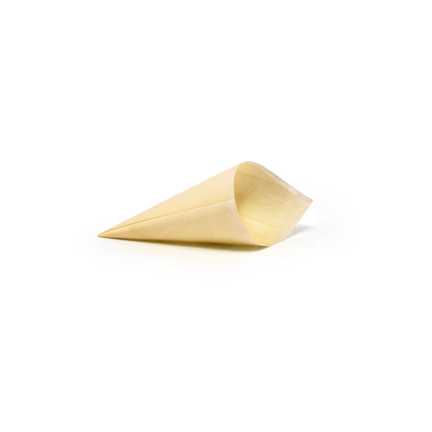 Front of the House ASC021NAW28 5 1/4 Servewise Disposable Wooden Serving Cone, Beige, Case of 200