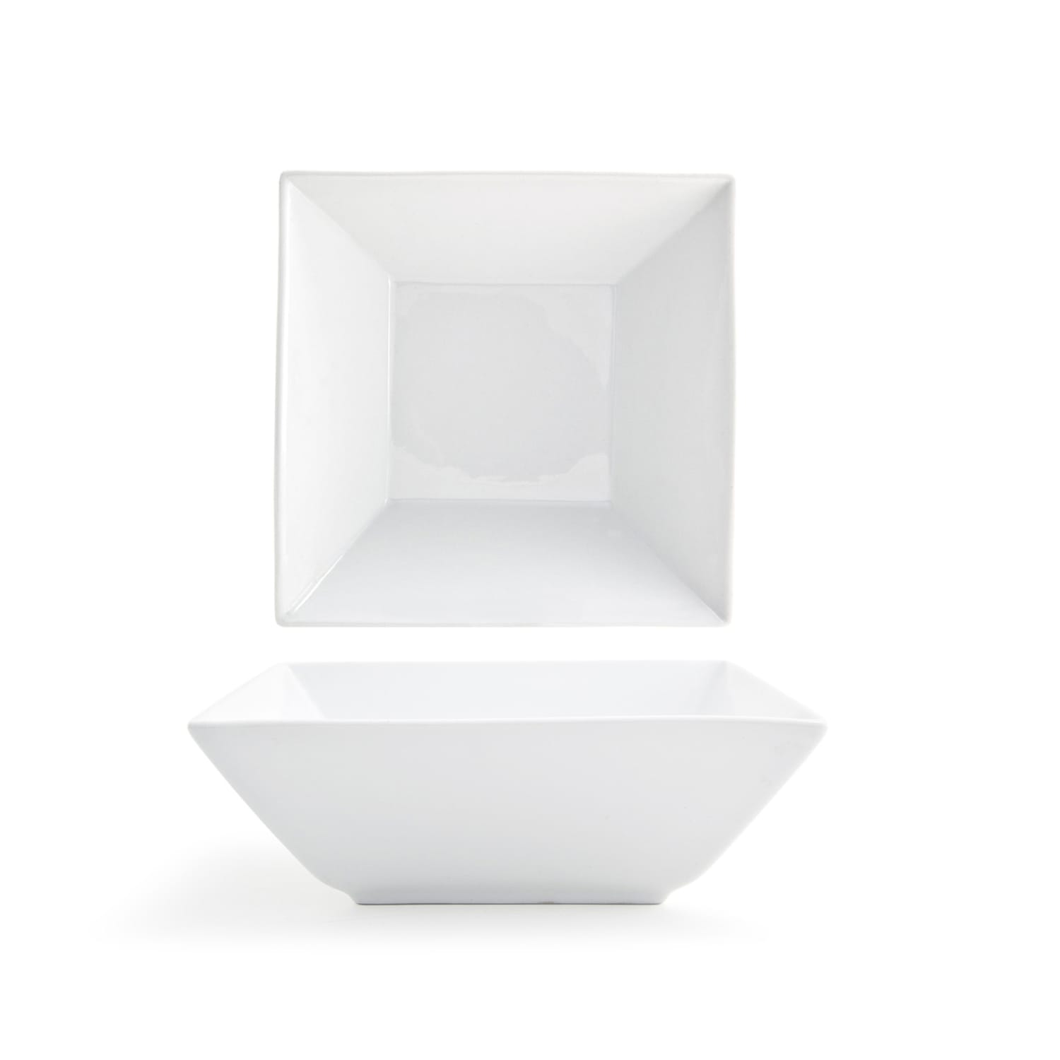 Front of the House BBO006WHP10 60 oz Square Kyoto Bowl - 9 x 9, Porcelain, White, Case of 2