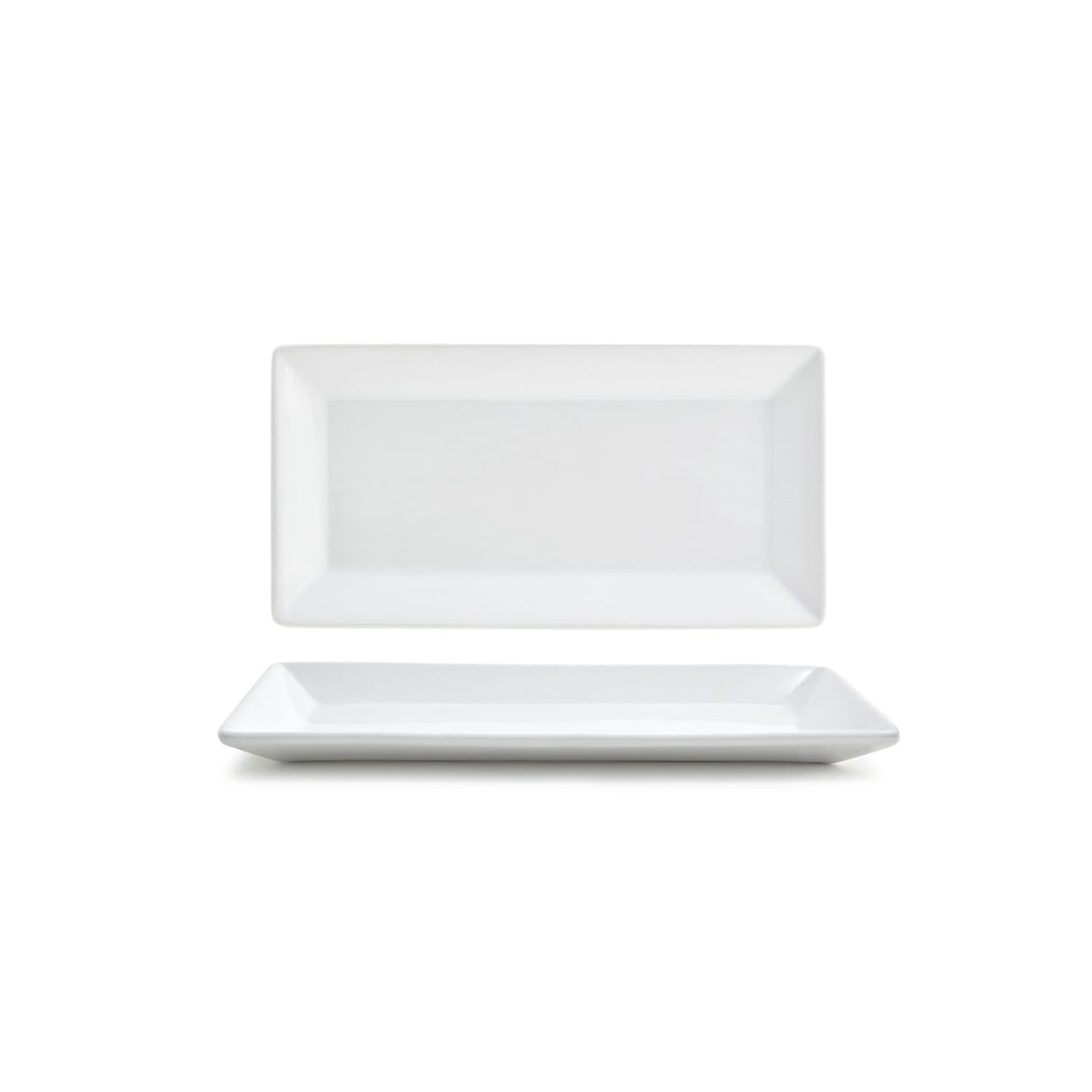 Front of the House DAP001WHP23 Rectangular Kyoto Plate - 9 x 5, Porcelain, White, 1 Dozen