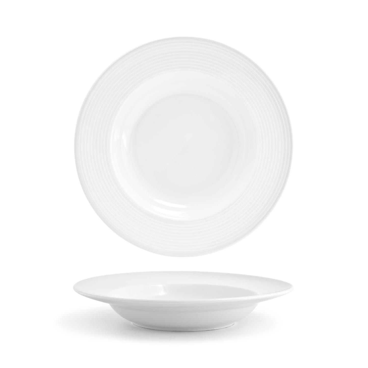 Front of the House DBO032WHP22 14 oz Round Spiral Bowl - Porcelain, White, 14-oz. Capacity, Case of 6