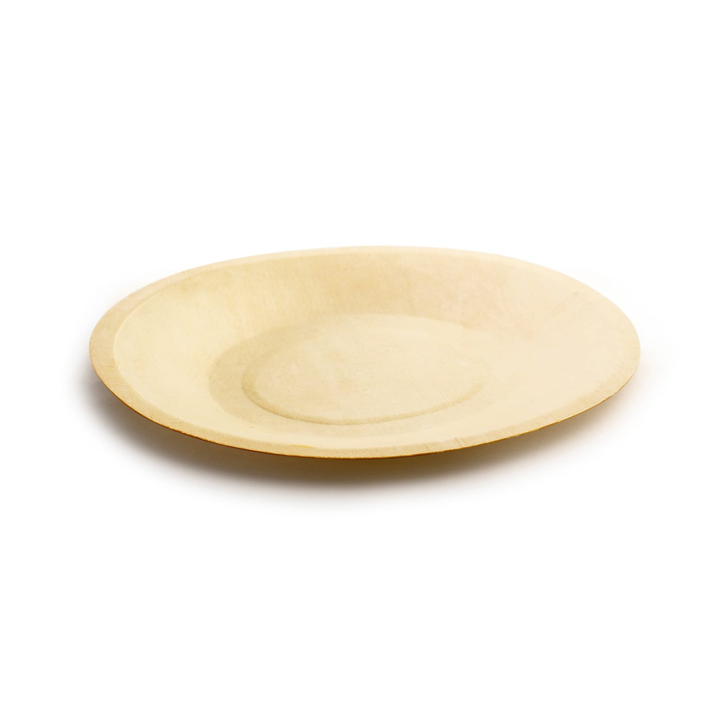 Front of the House DBB004NAW28 6 1/2 Round Servewise Disposable Plate, Pinewood, Poplar & Pine Wood, Heat Safe, Beige, Case of 200