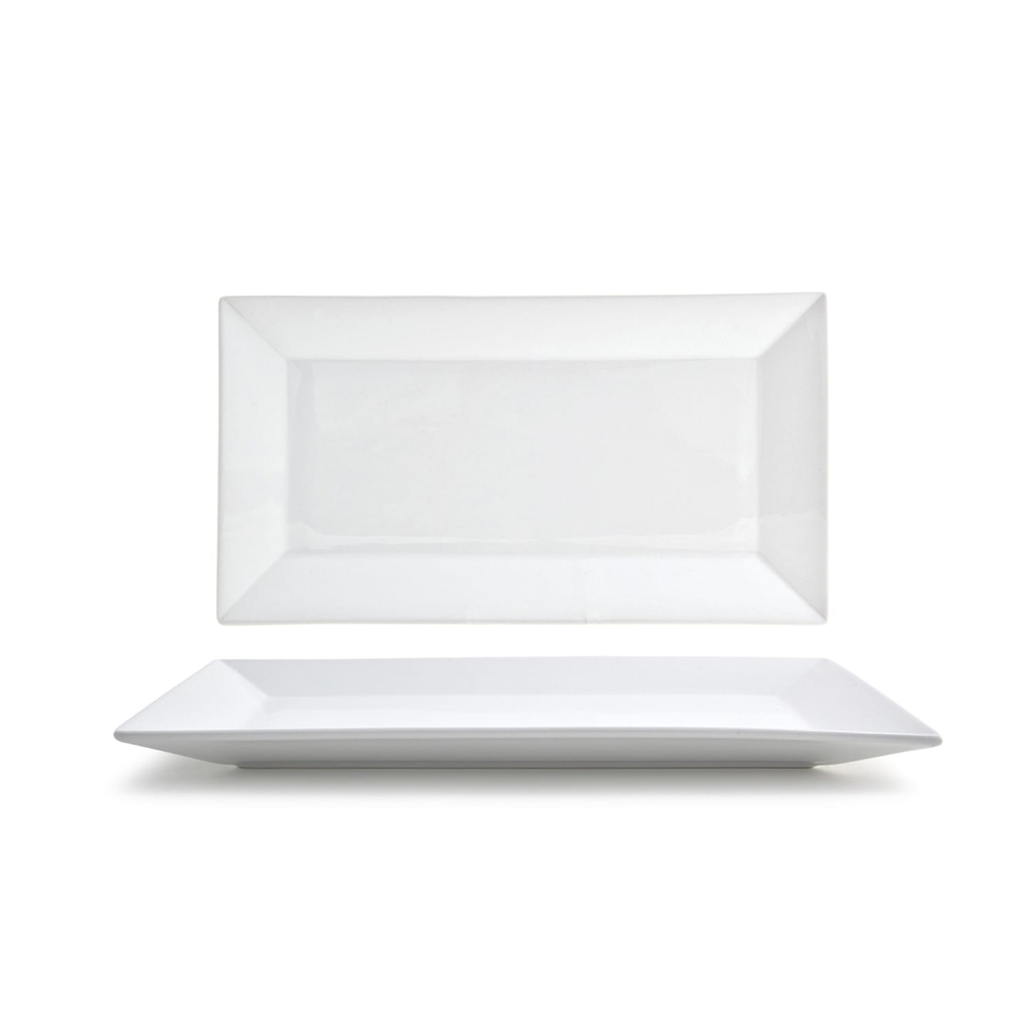 Front of the House DDP000WHP22 Rectangular Kyoto Plate - 13 x 7, Porcelain, White, Case of 6