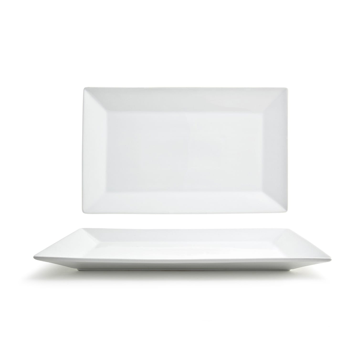 Front of the House DOS015WHP22 Rectangular Kyoto Plate - 14 x 9, Porcelain, White, Case of 6