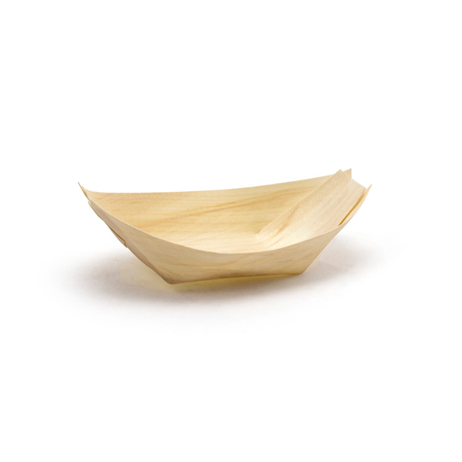 Front of the House DSD053NAW28 2 1/2 oz Servewise Disposable Serving Bowl - 4 x 2 3/4, Pinewood, Biodegradable, Beige, Case of 200