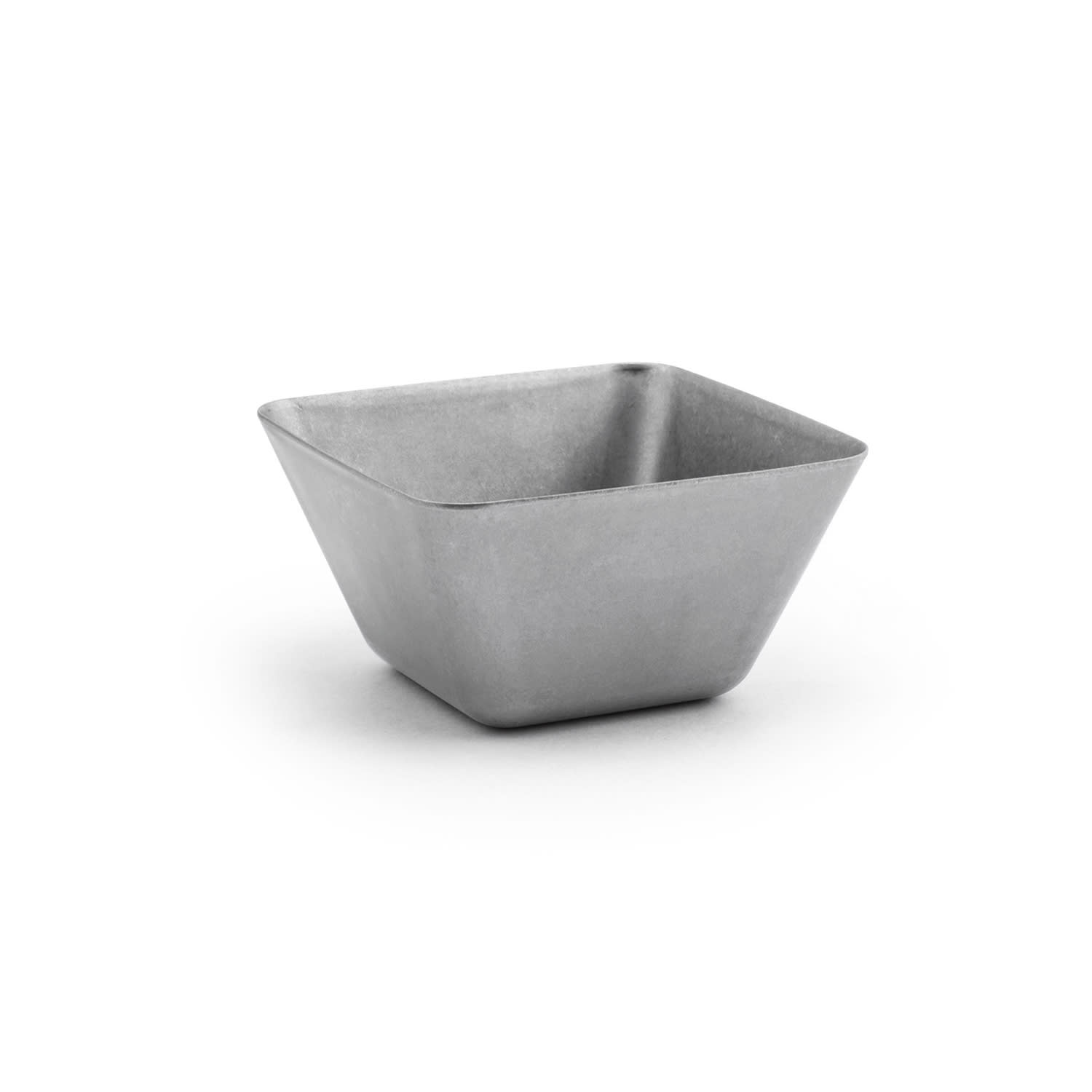 Front of the House DSD069ANS23 5 oz Square Mod Ramekin - Stainless Steel, Antique, Antique Finish, Silver, Case of 12