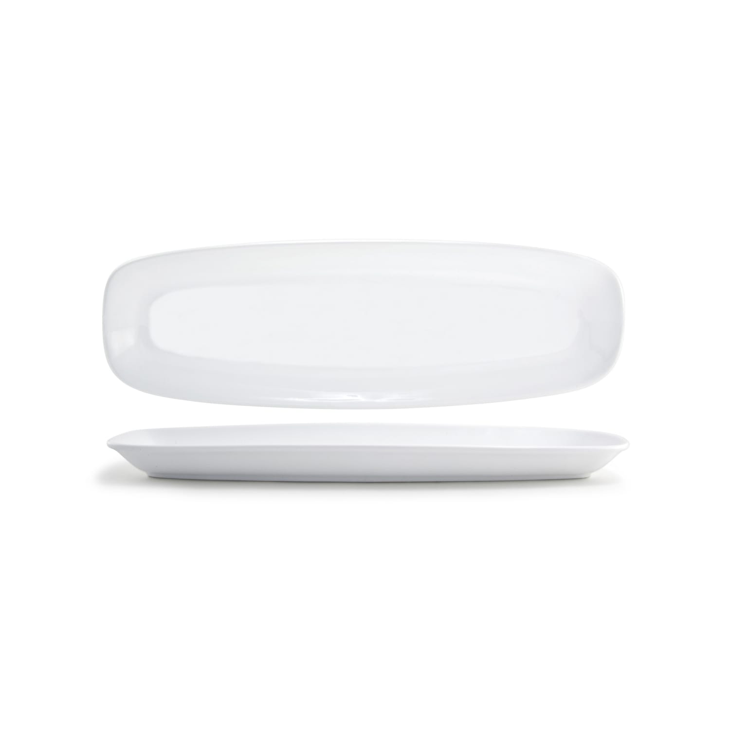 Front of the House SPT005WHP21 20 x 6 1/2 Rectangular Mod Platter - Porcelain, White, Case of 4