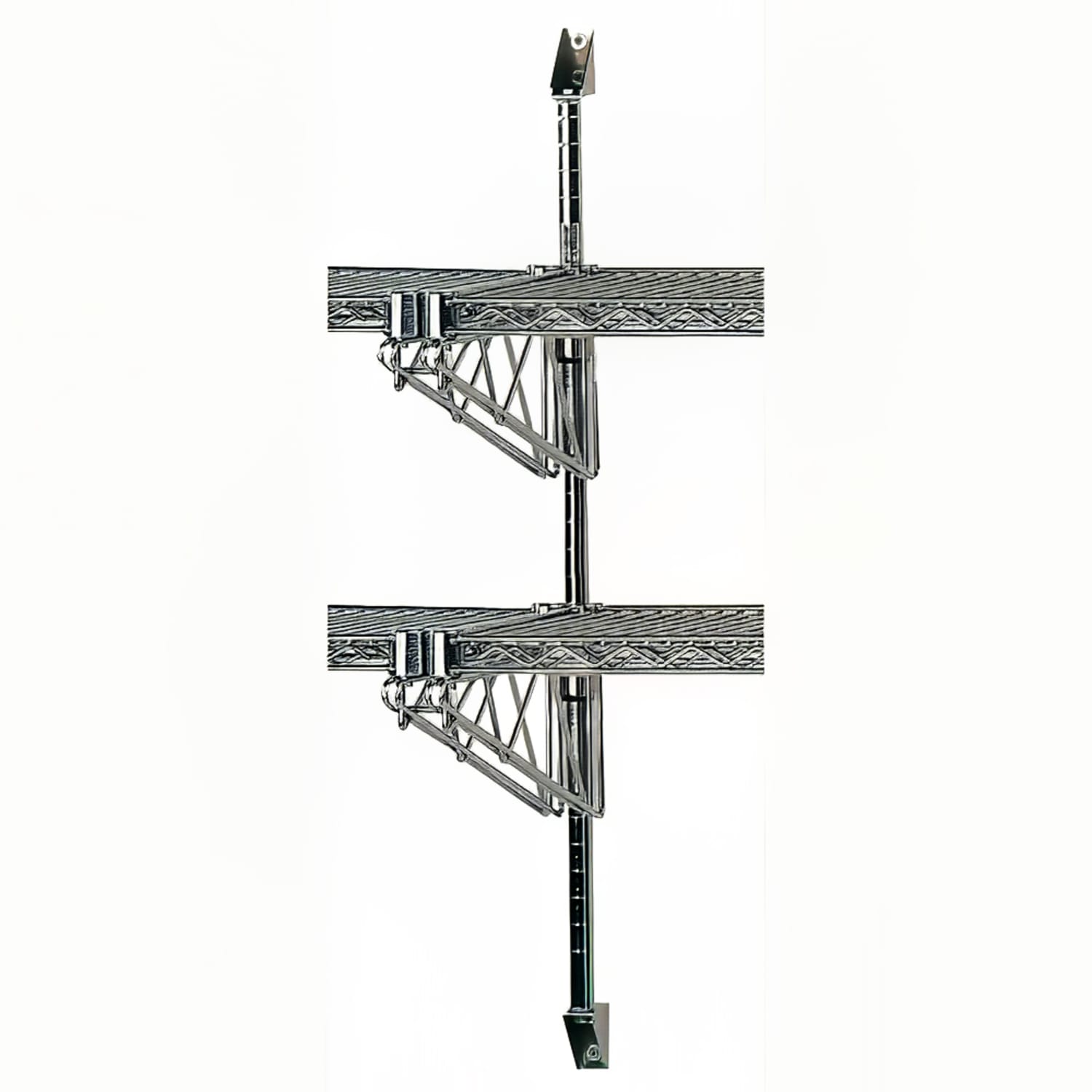 Advance Tabco ABM2-14 Post & Brackets for 14 Deep Wall Mounted Shelf w/ Hardware, Chrome