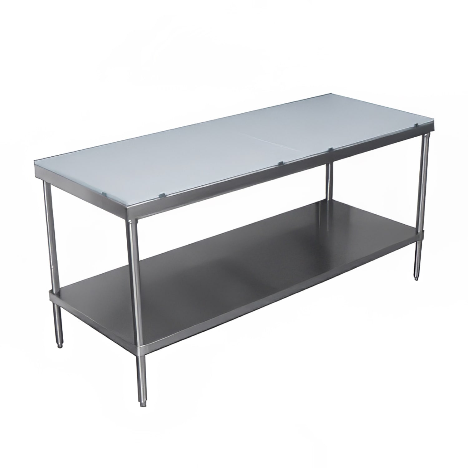 Advance Tabco SPT-307 84 Poly Top Work Table w/ 5/8 Top, Stainless Steel Base, 30D