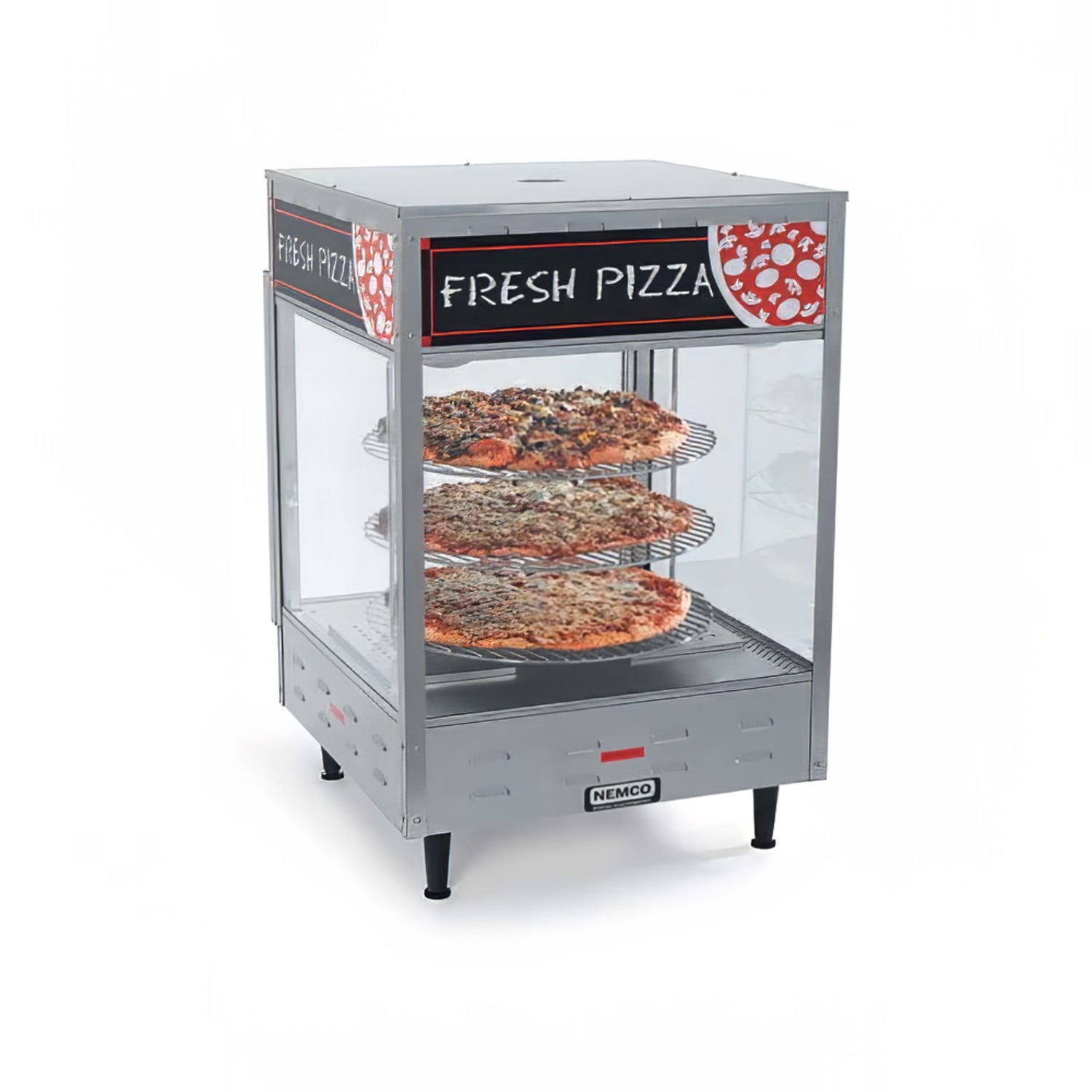 Nemco 6450 18 1/2 Rotating Heated Pizza Merchandiser w/ 3 Levels, 120v, Stainless Steel