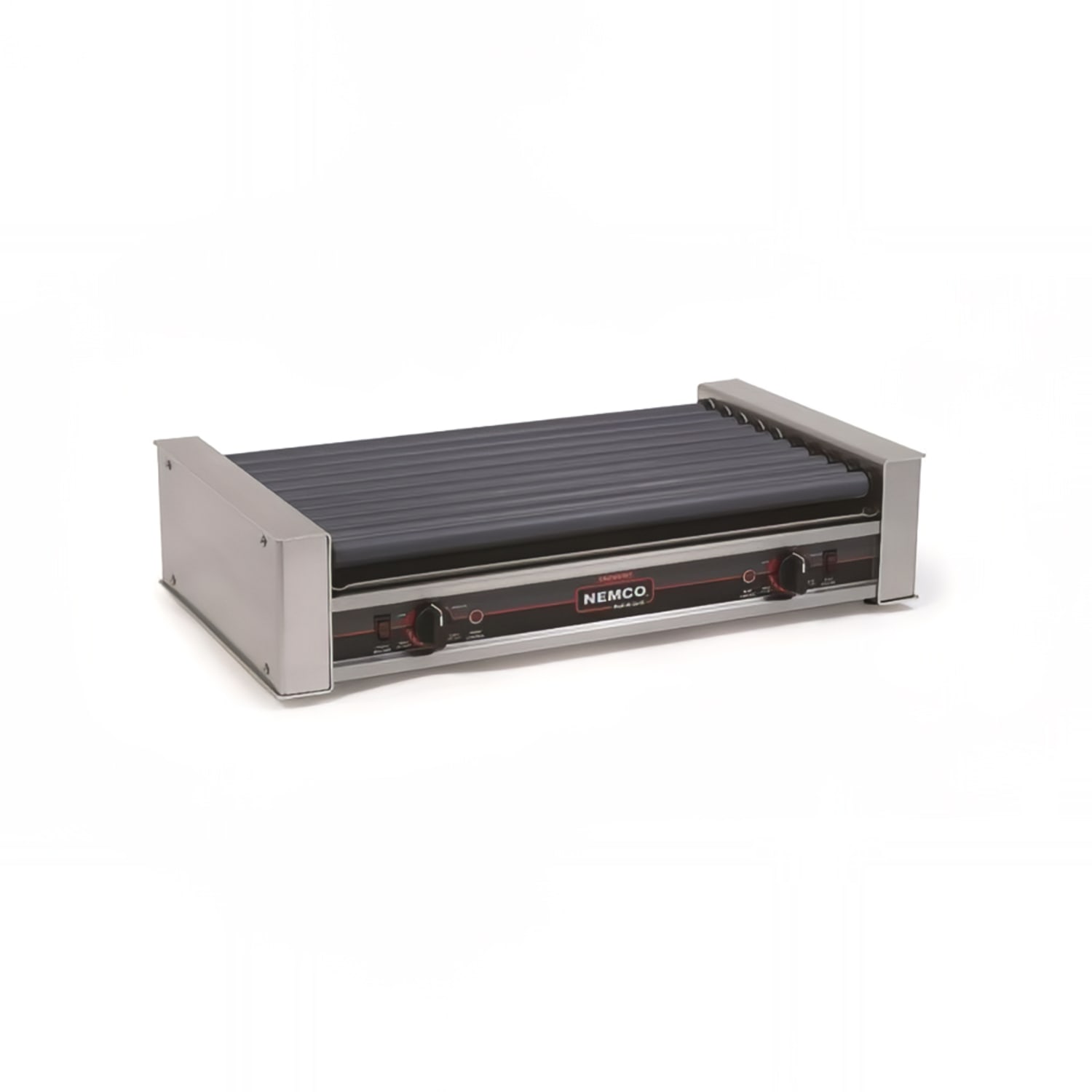 Nemco 8036SX 36 Hot Dog Roller Grill w/ Manual Controls - Flat Top, 120v, Stainless Steel